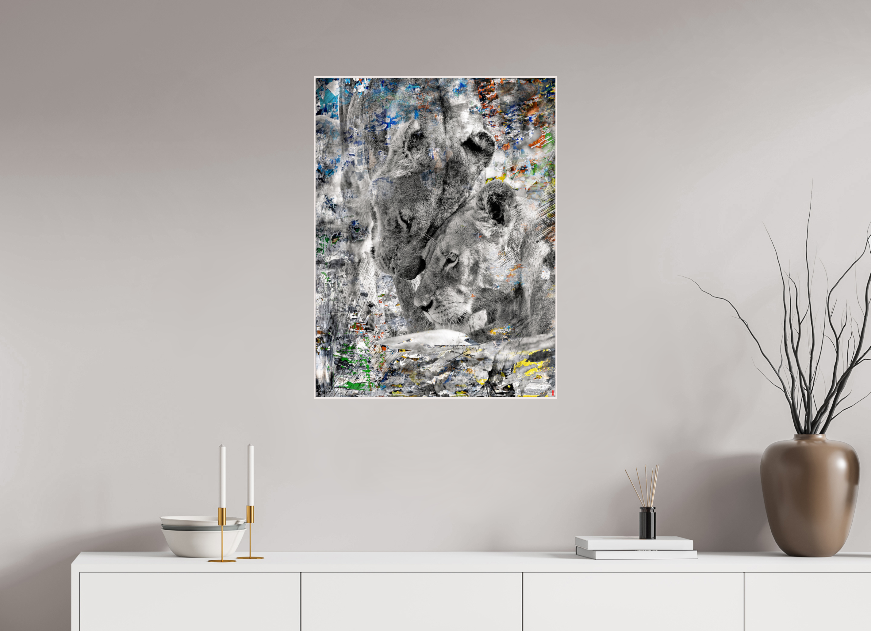 60 x 80 cm, Foto in ArtBox aus Massivholz Ahorn weiß RED³ WC Layamaya III