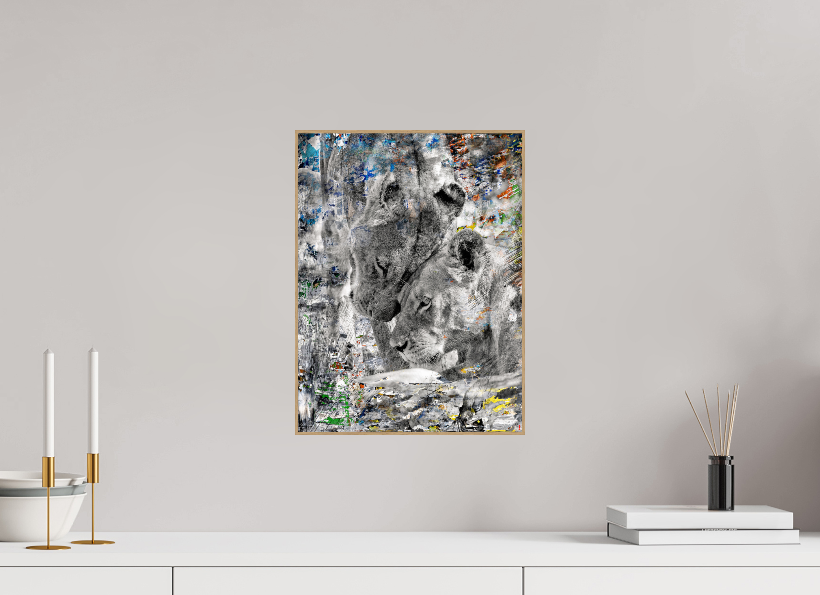 30 x 40 cm, Foto in ArtBox aus Massivholz Eiche natur RED³ WC Layamaya III