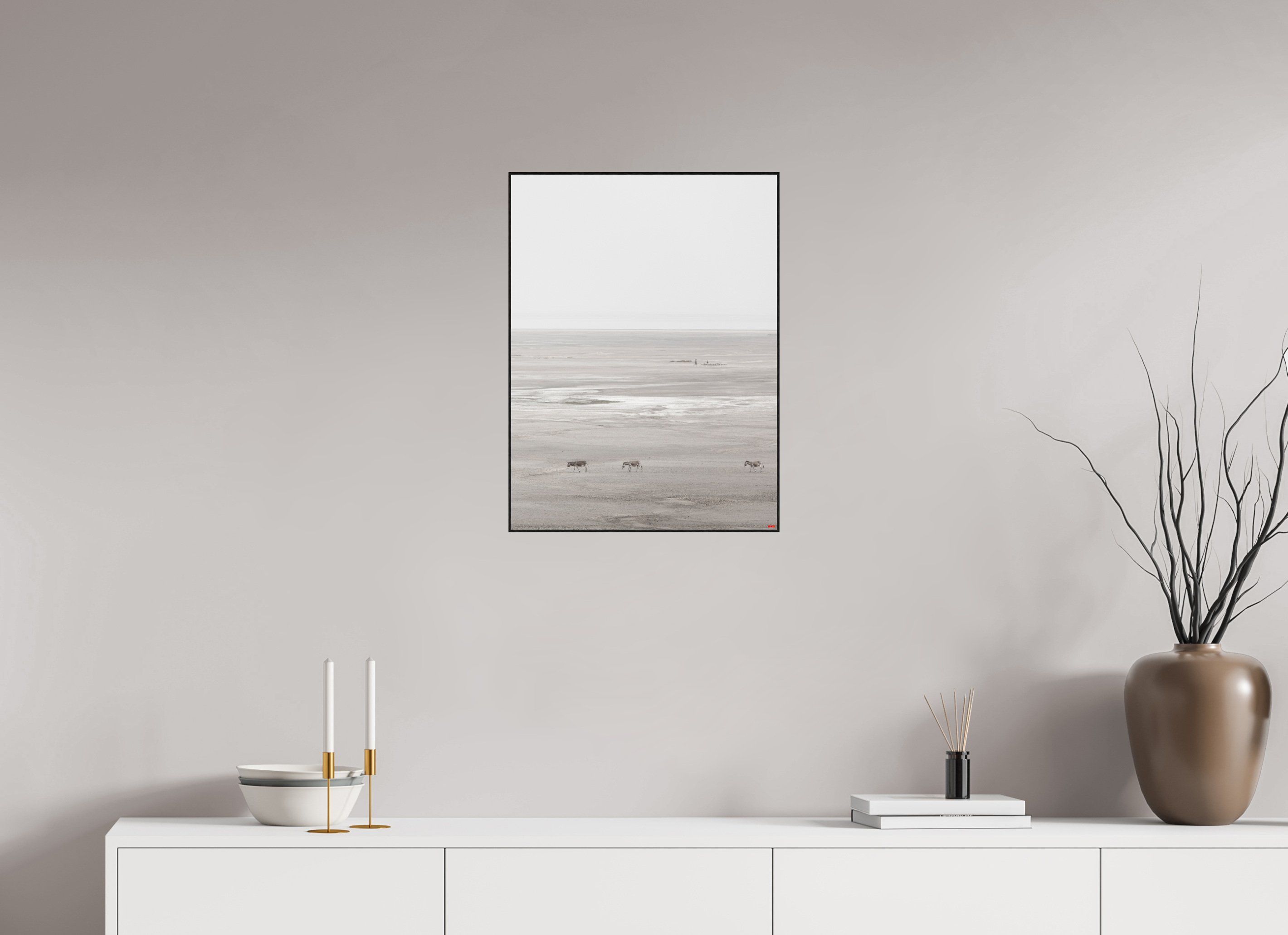 45 x 60 cm, Foto in ArtBox aus Massivholz Eiche schwarz RED³ PH Danai III