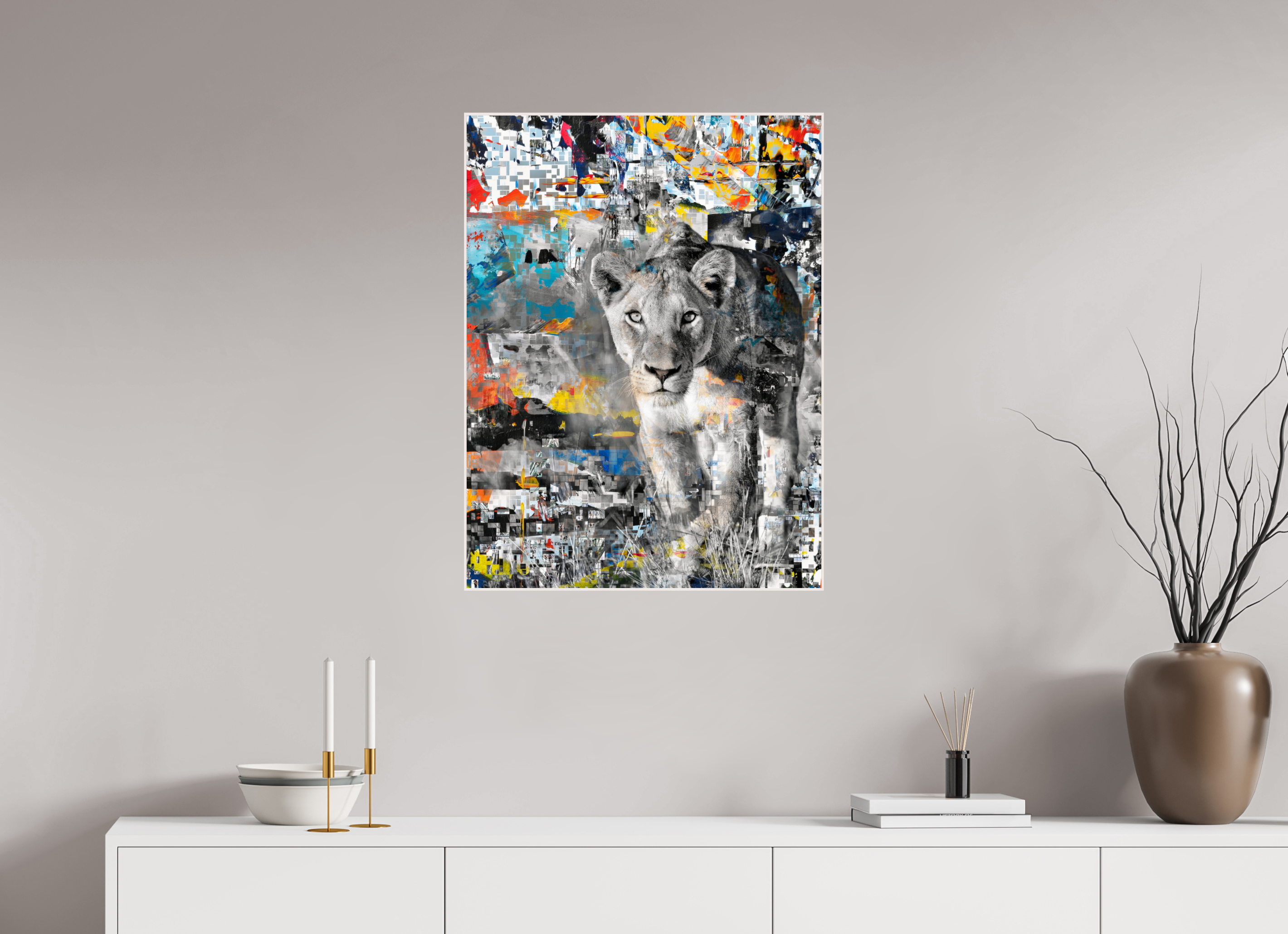 60 x 80 cm, Foto in ArtBox aus Massivholz Ahorn weiß RED³ Kachine III