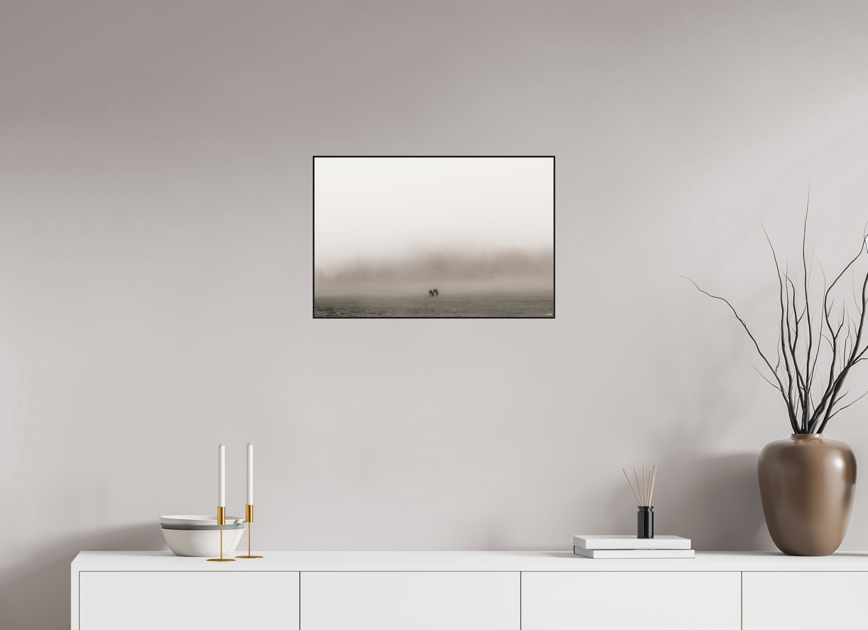 60 x 40 cm, Foto in ArtBox aus Massivholz Eiche schwarz RED³ PH Mamello I