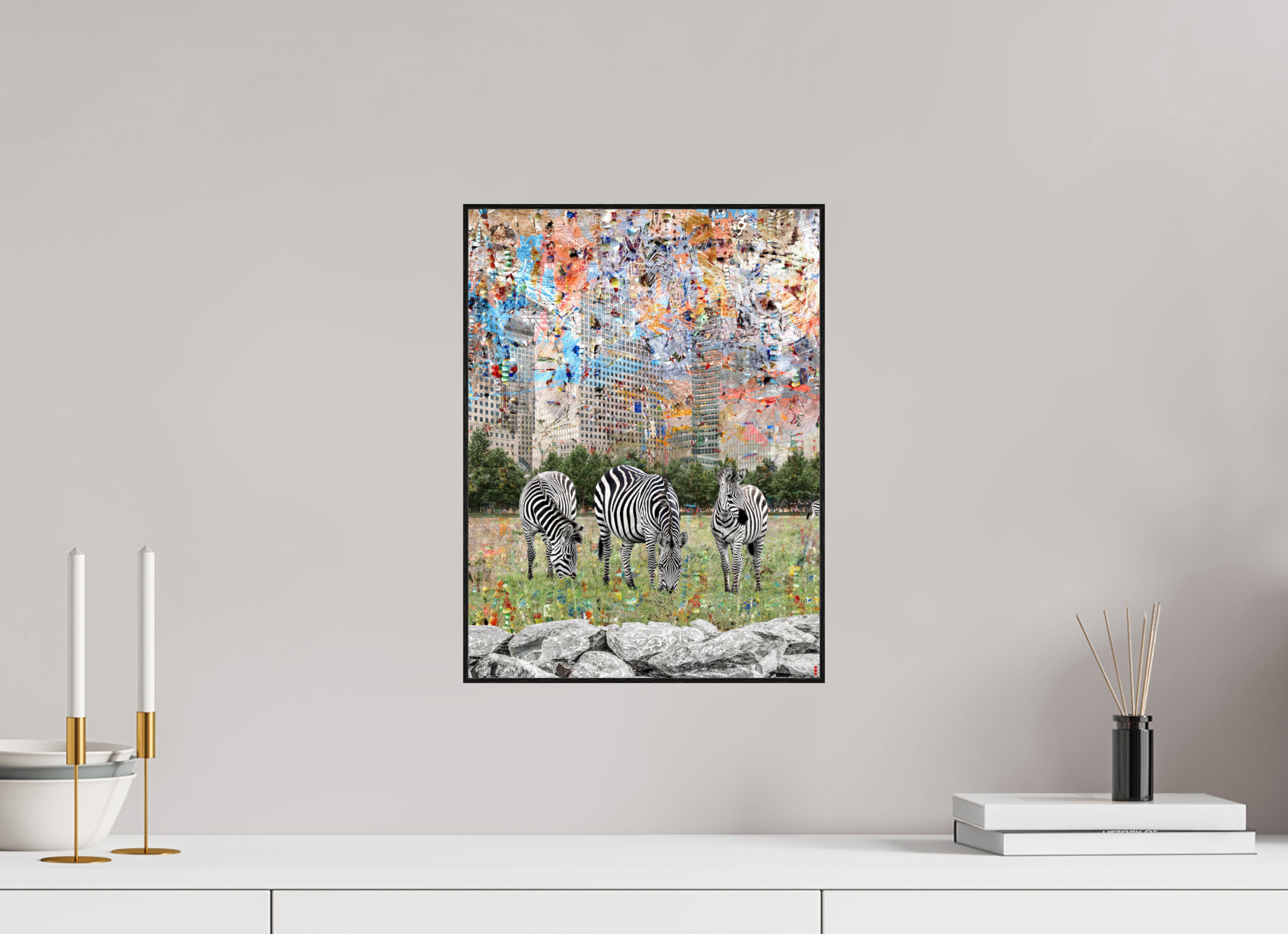 30 x 40 cm, Foto in ArtBox aus Massivholz Eiche schwarz RED³ WC Amaya III