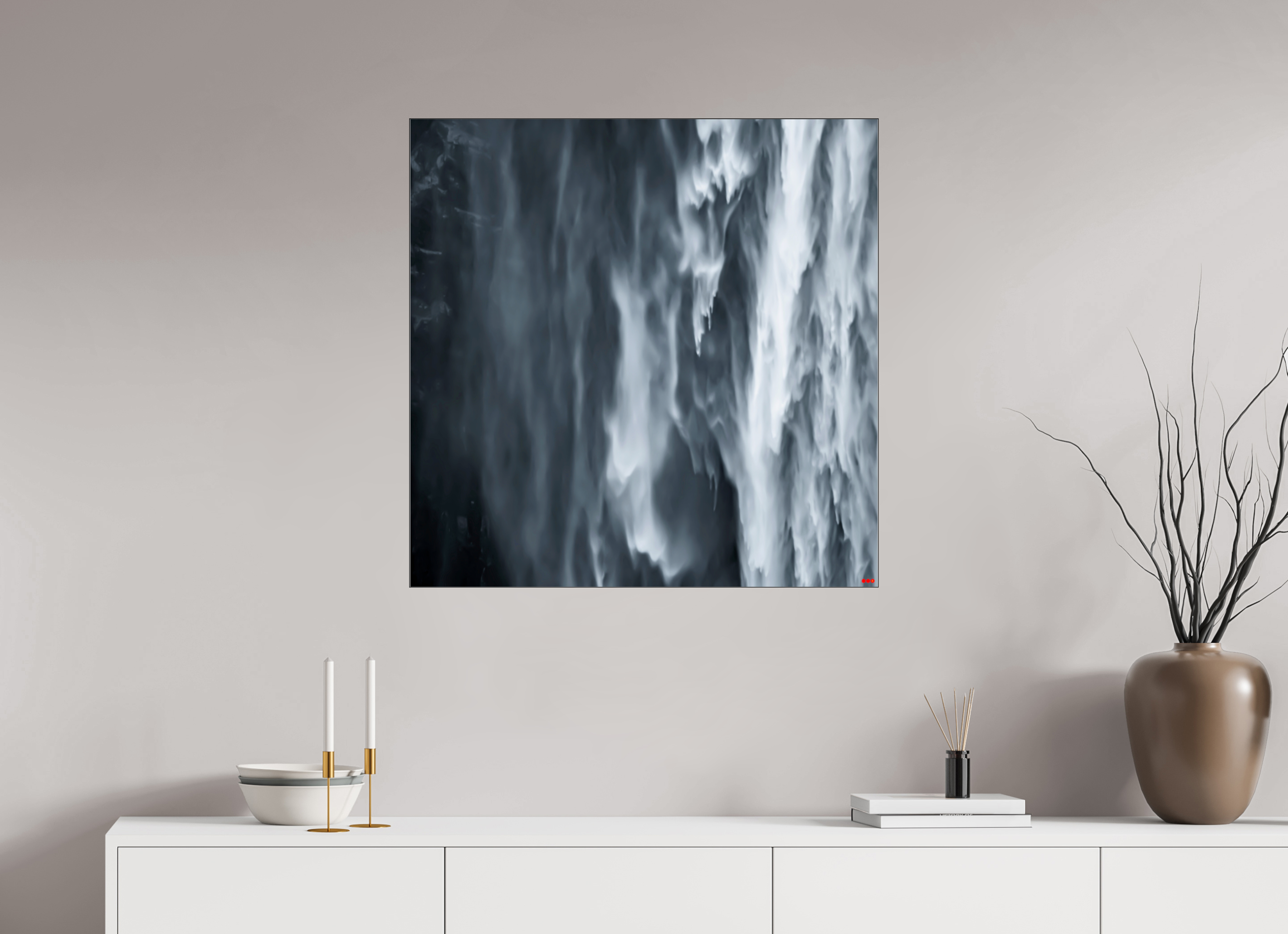 80 x 80 cm, Slimline Einfassung schwarz unter 2mm Acrylglas FA PH Oats in the Water II