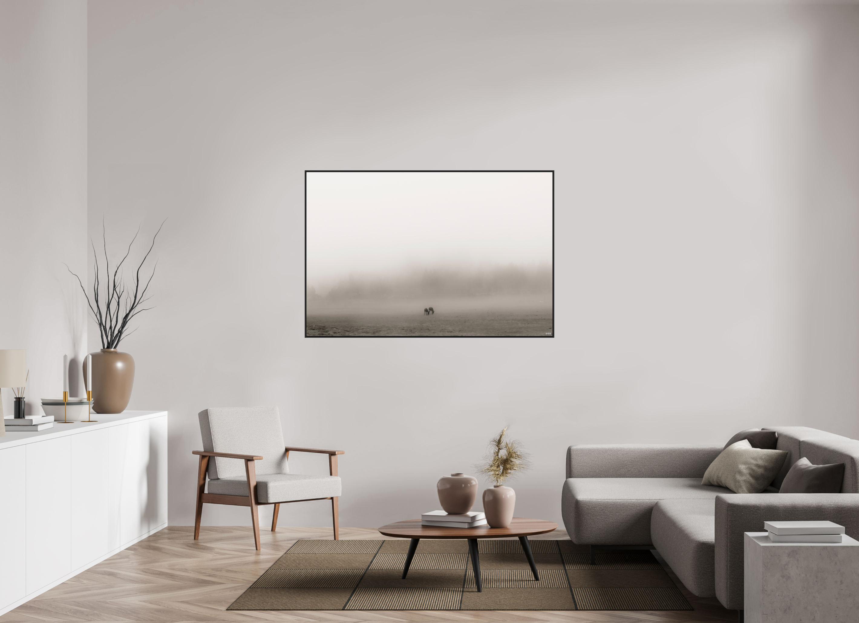 150 x 100 cm, Schattenfugen-Rahmen schwarz & 2mm Acrylglas FA PH Mamello I