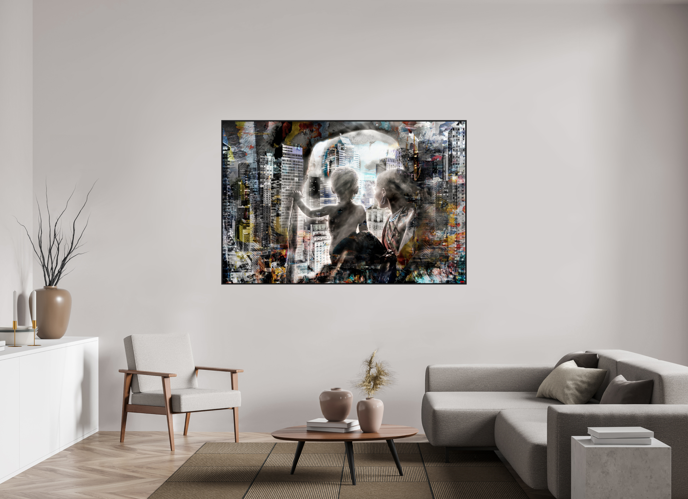 180 x 120 cm, Schattenfugen-Rahmen schwarz & 2mm Acrylglas FA HP Sukama I