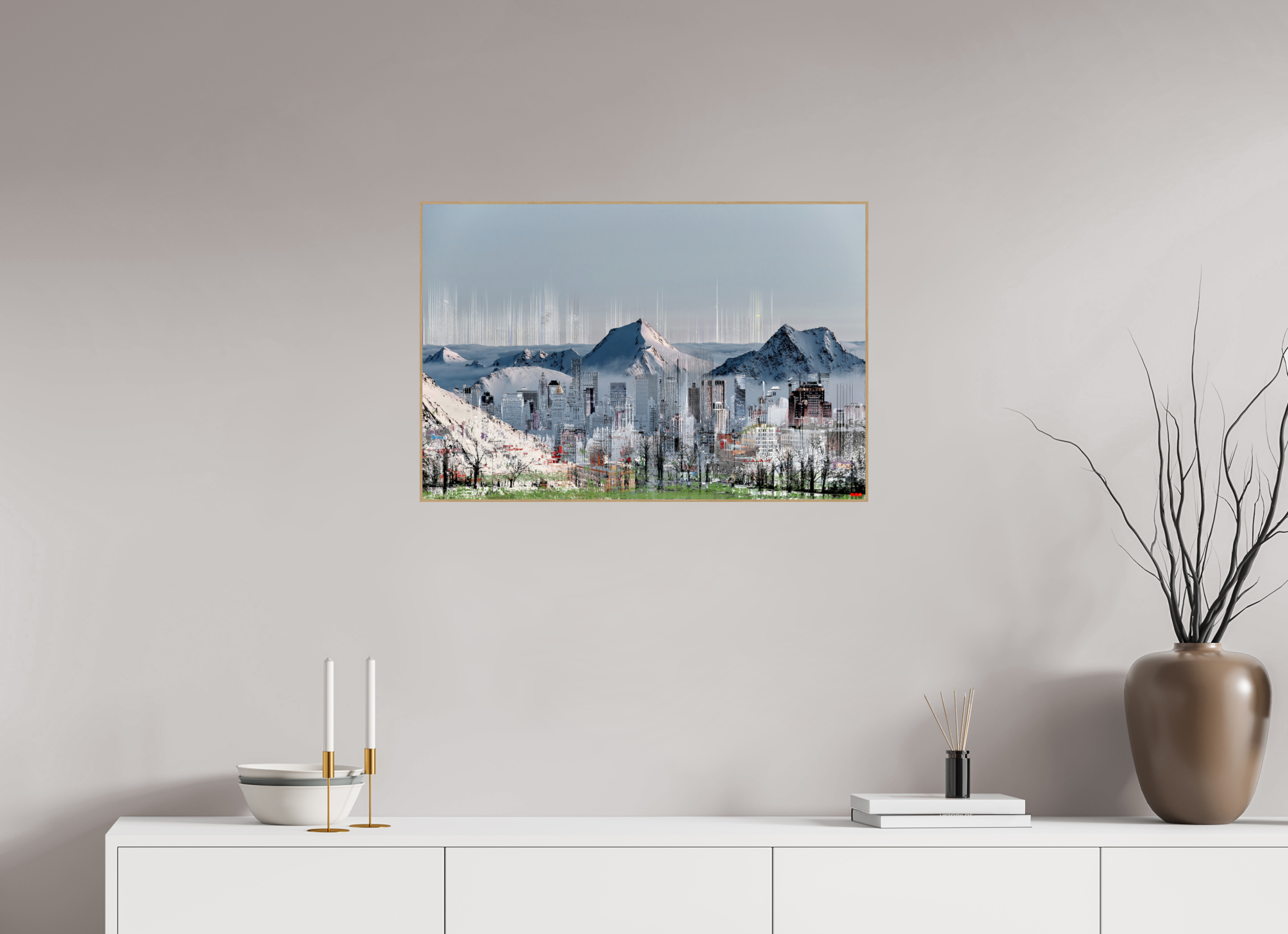 75 x 50 cm, Foto in ArtBox aus Massivholz Eiche natur RED³ HP Mafuane I
