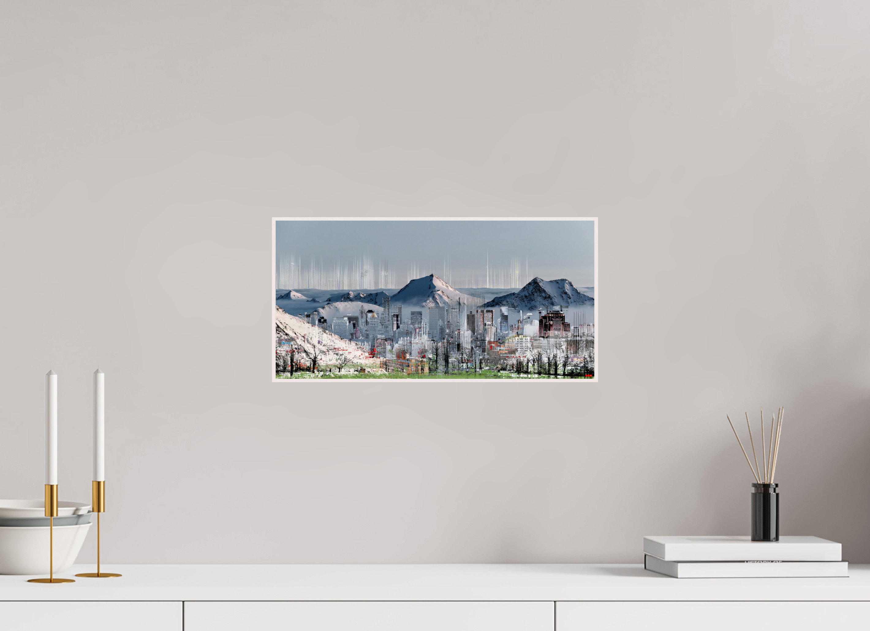 40,3 x 20 cm, Foto in ArtBox aus Massivholz Ahorn weiß RED³ HP Mafuane V