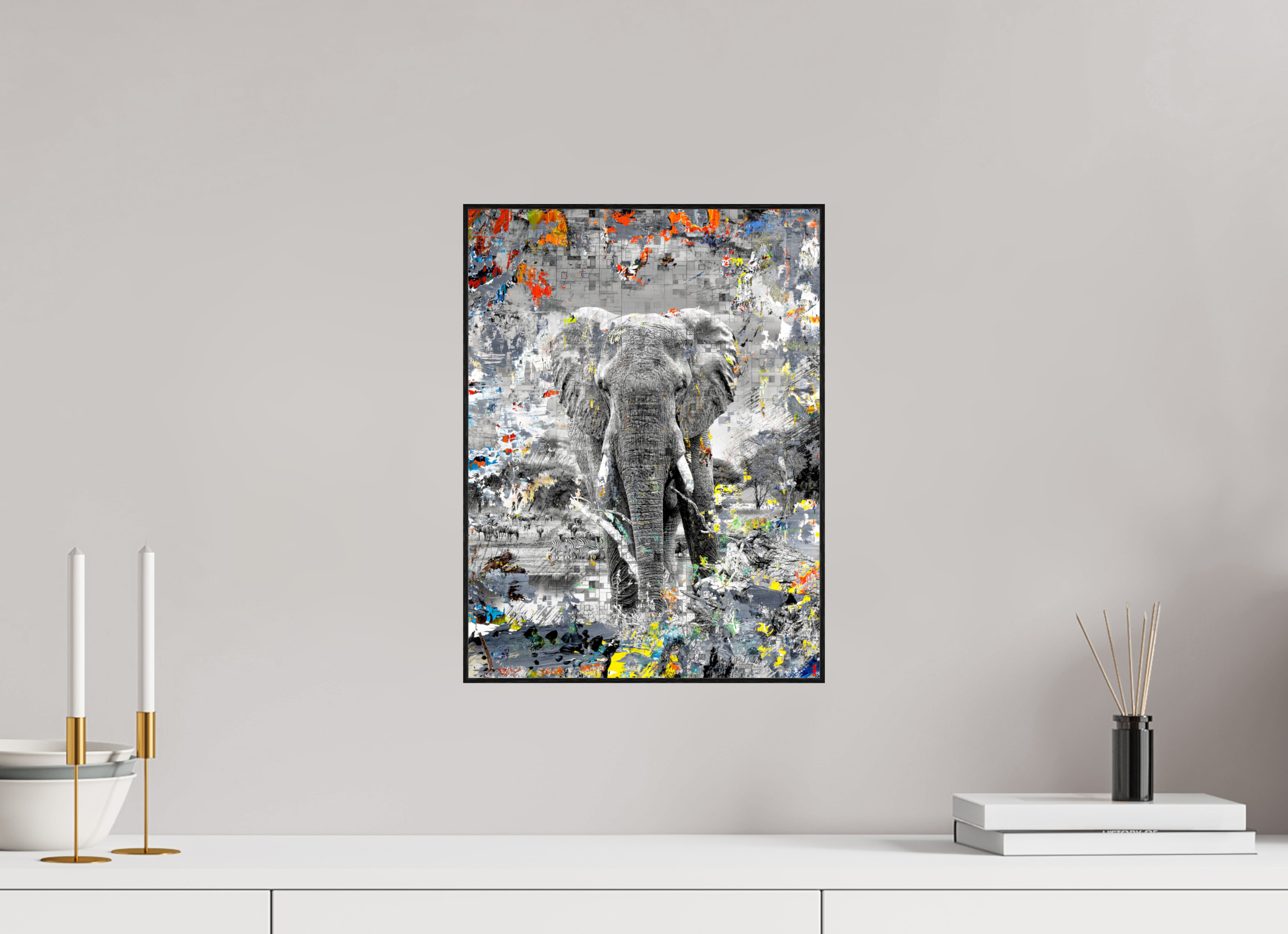 30 x 40 cm, Foto in ArtBox aus Massivholz Eiche schwarz RED³ WC Kajika III