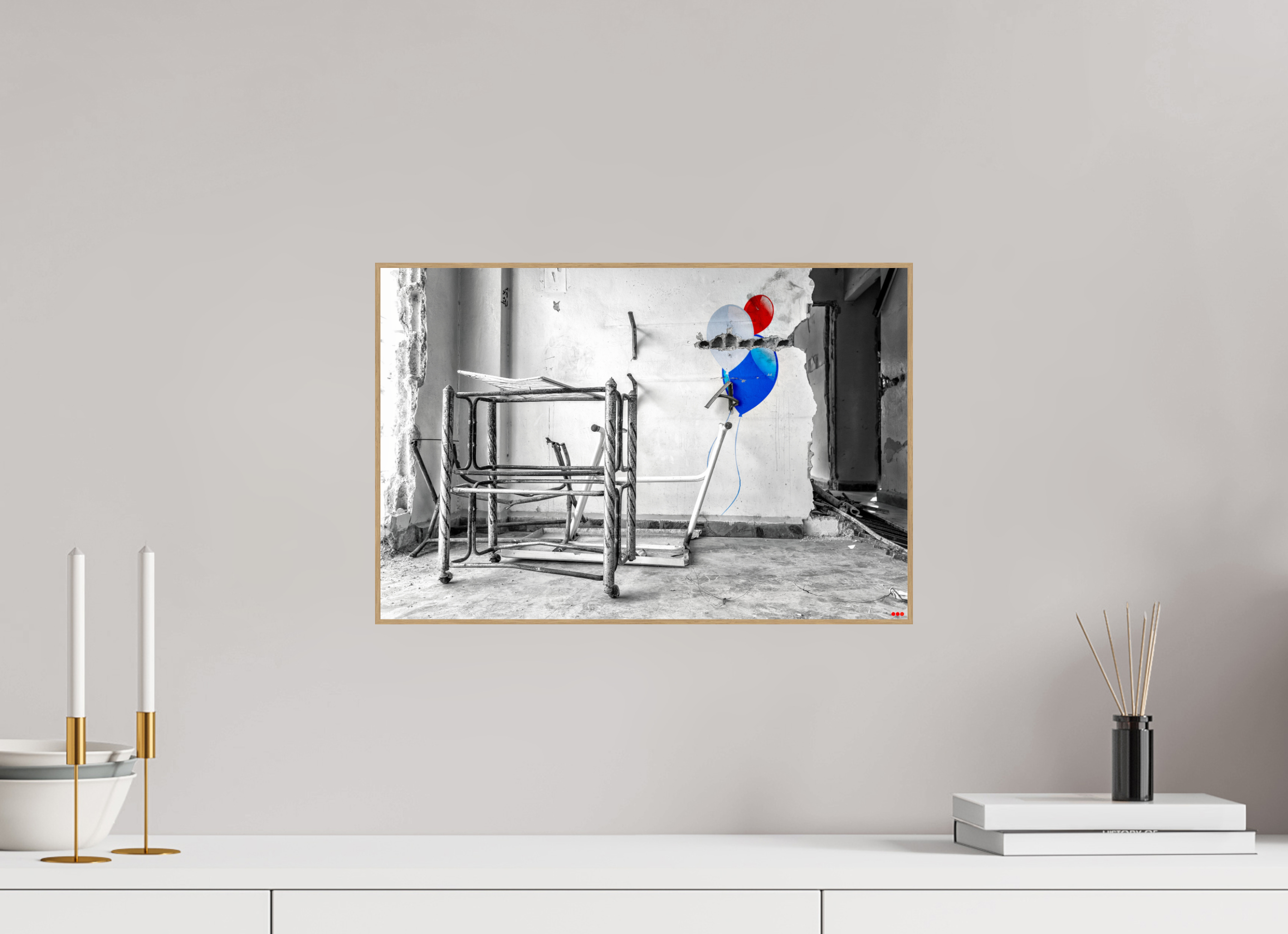 45 x 30 cm, Foto in ArtBox aus Massivholz Eiche natur RED³ SCSI Mursal I