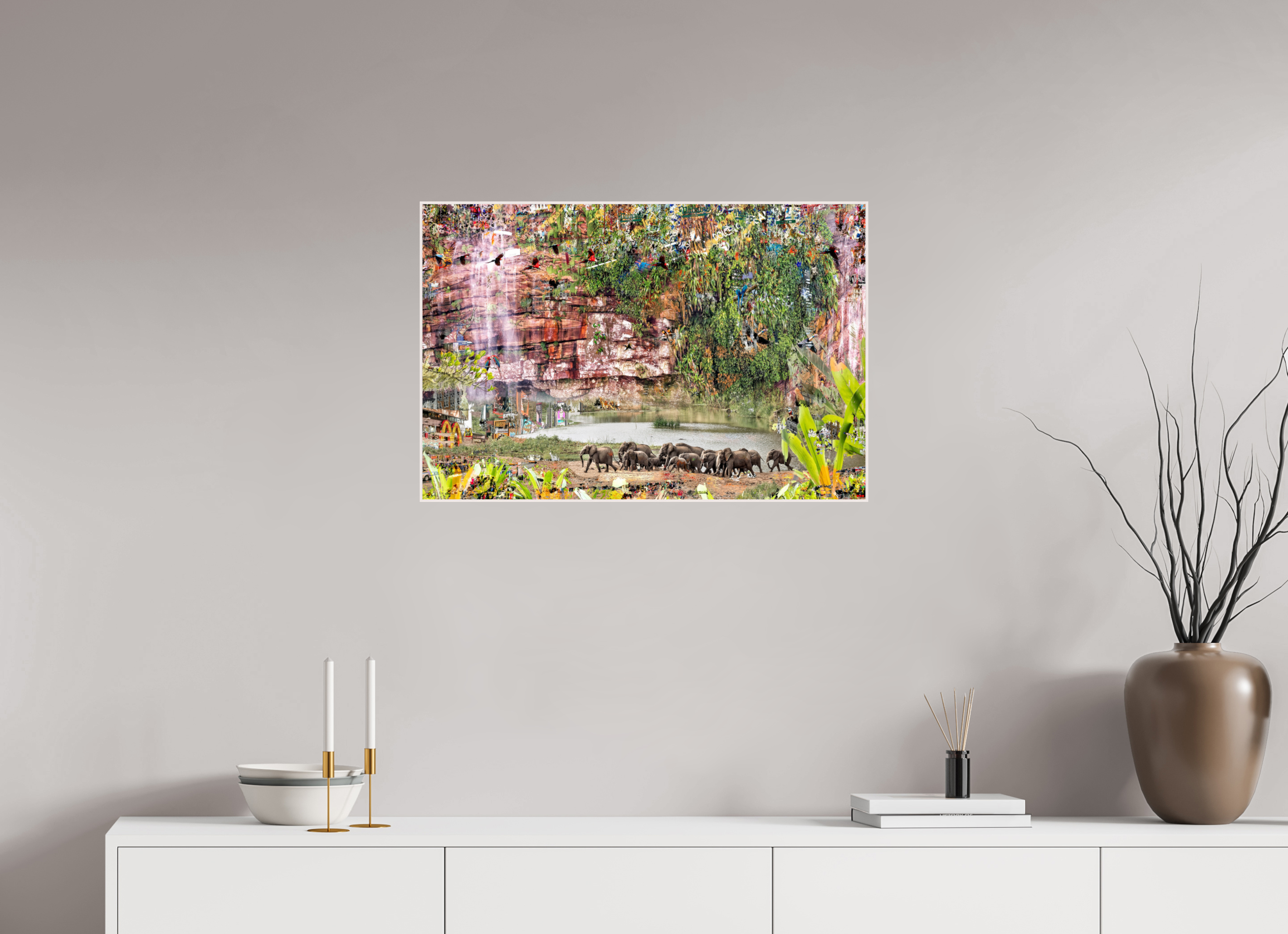 75 x 50 cm, Foto in ArtBox aus Massivholz Ahorn weiß RED³ WC Valdeci I