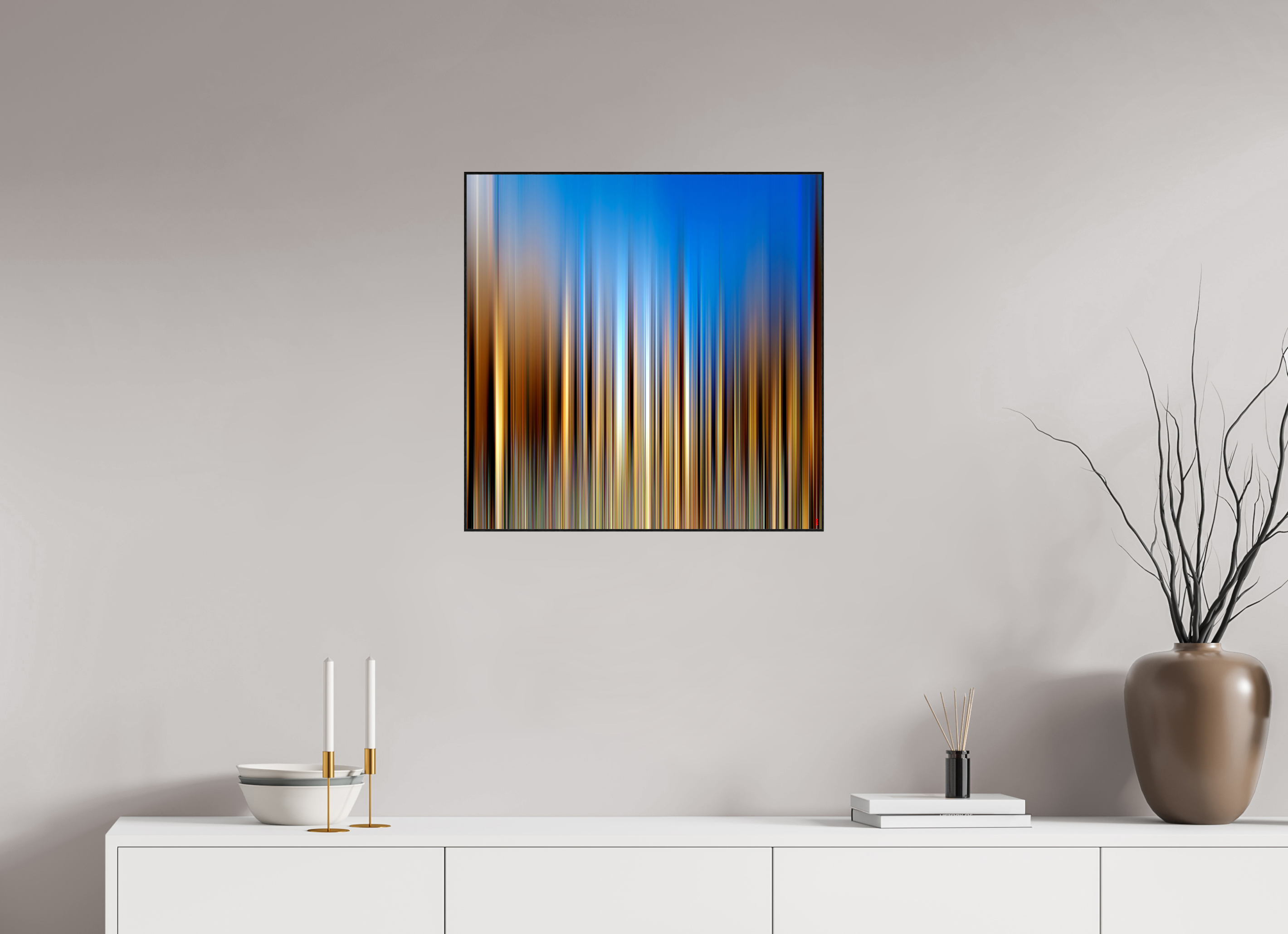 60 x 60 cm, Foto in ArtBox aus Massivholz Eiche schwarz RED³ PH Ayondele II