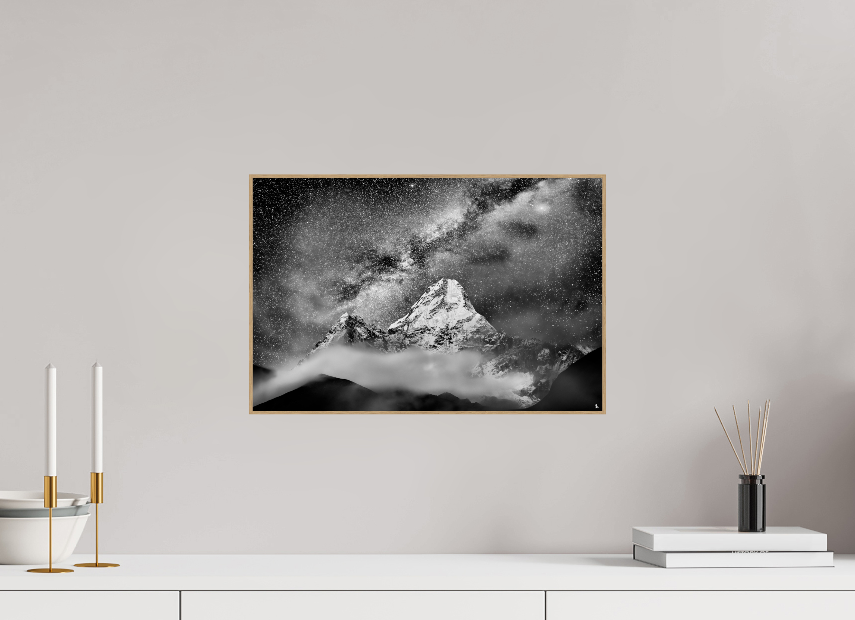 45 x 30 cm, Foto in ArtBox aus Massivholz Eiche natur RED³ Sherab I