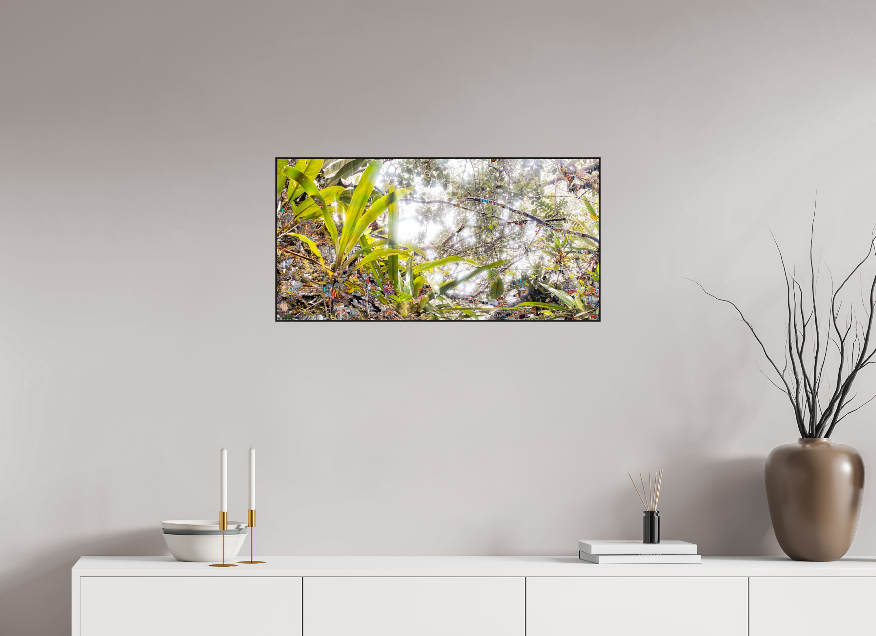 80 x 40 cm, Foto in ArtBox aus Massivholz Eiche schwarz RED³ HP Amara V