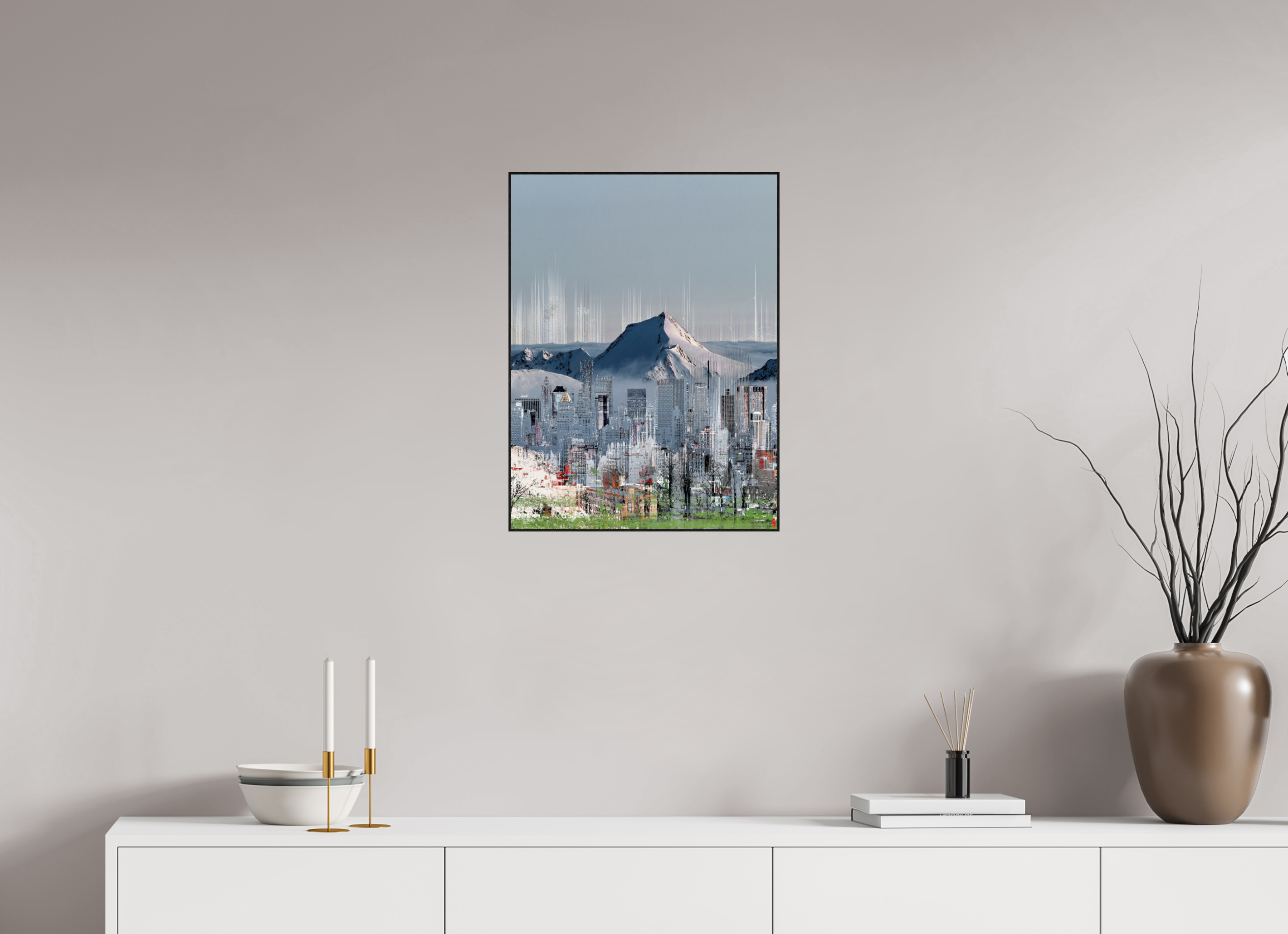 45 x 60 cm, Foto in ArtBox aus Massivholz Eiche schwarz RED³ HP Mafuane III