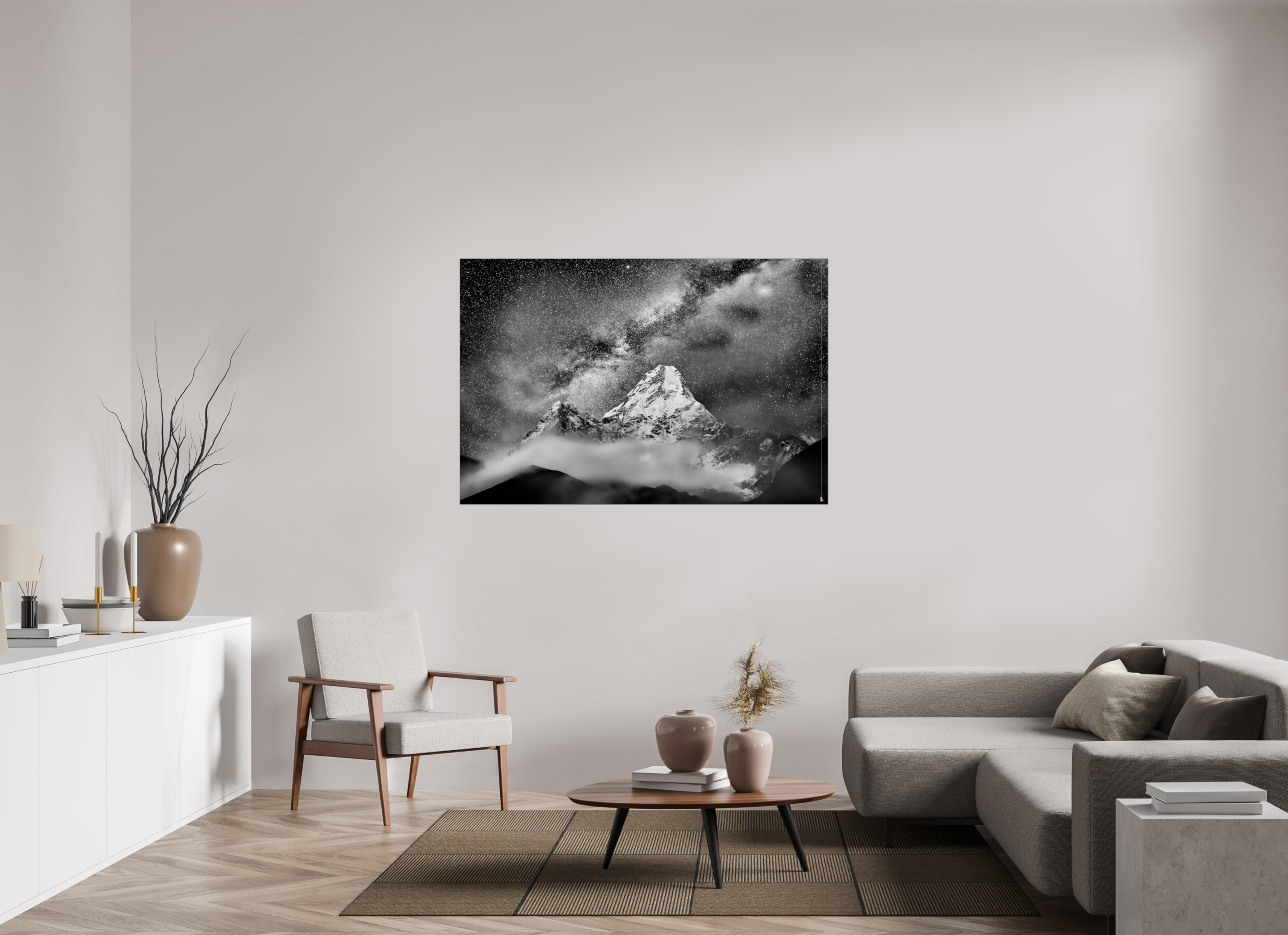 150 x 100 cm, Slimline Einfassung schwarz unter 2mm Acrylglas FA PH Sherab I