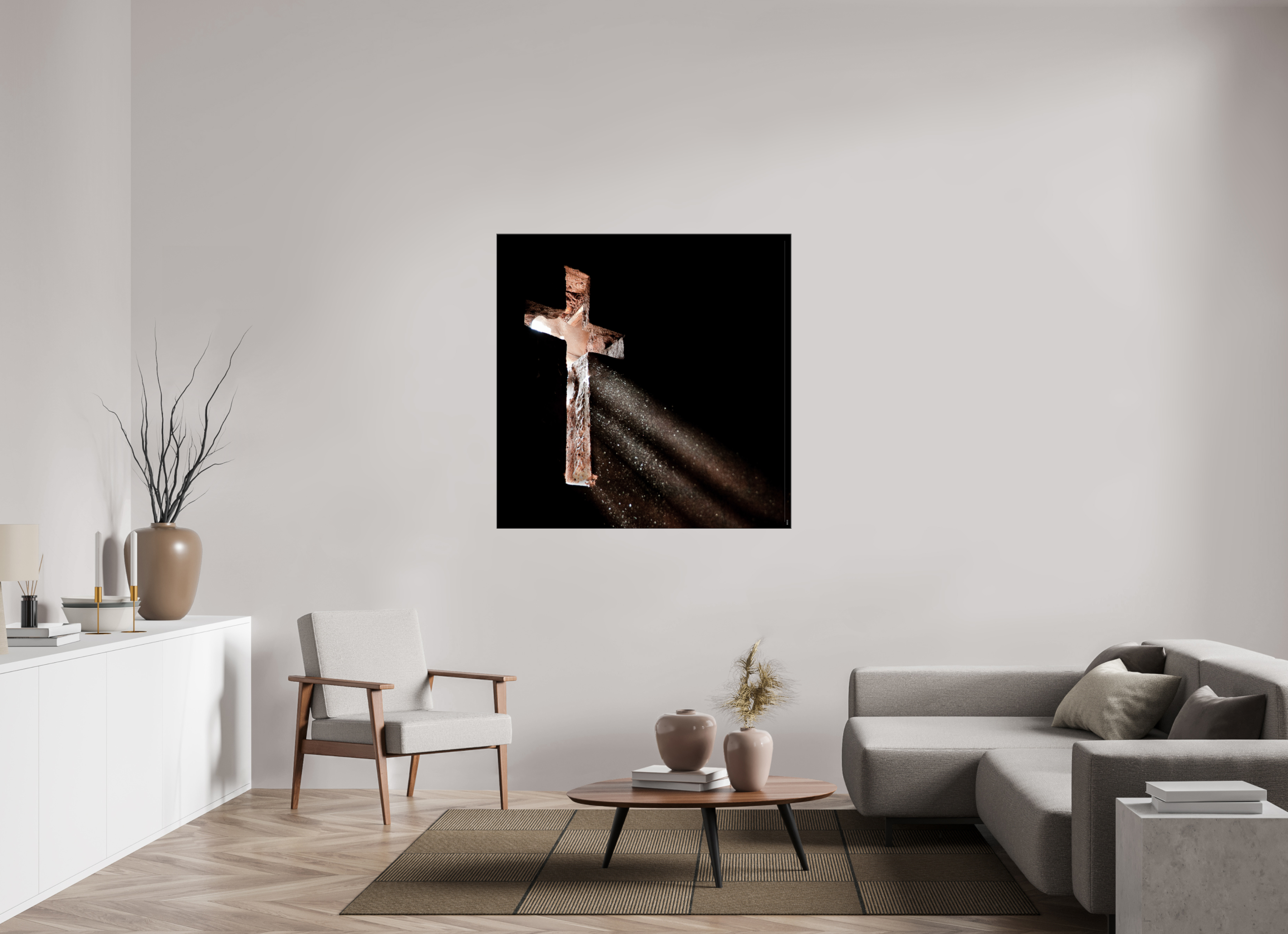 120 x 120 cm, Slimline Einfassung schwarz unter 2mm Acrylglas FA PH Moyale II