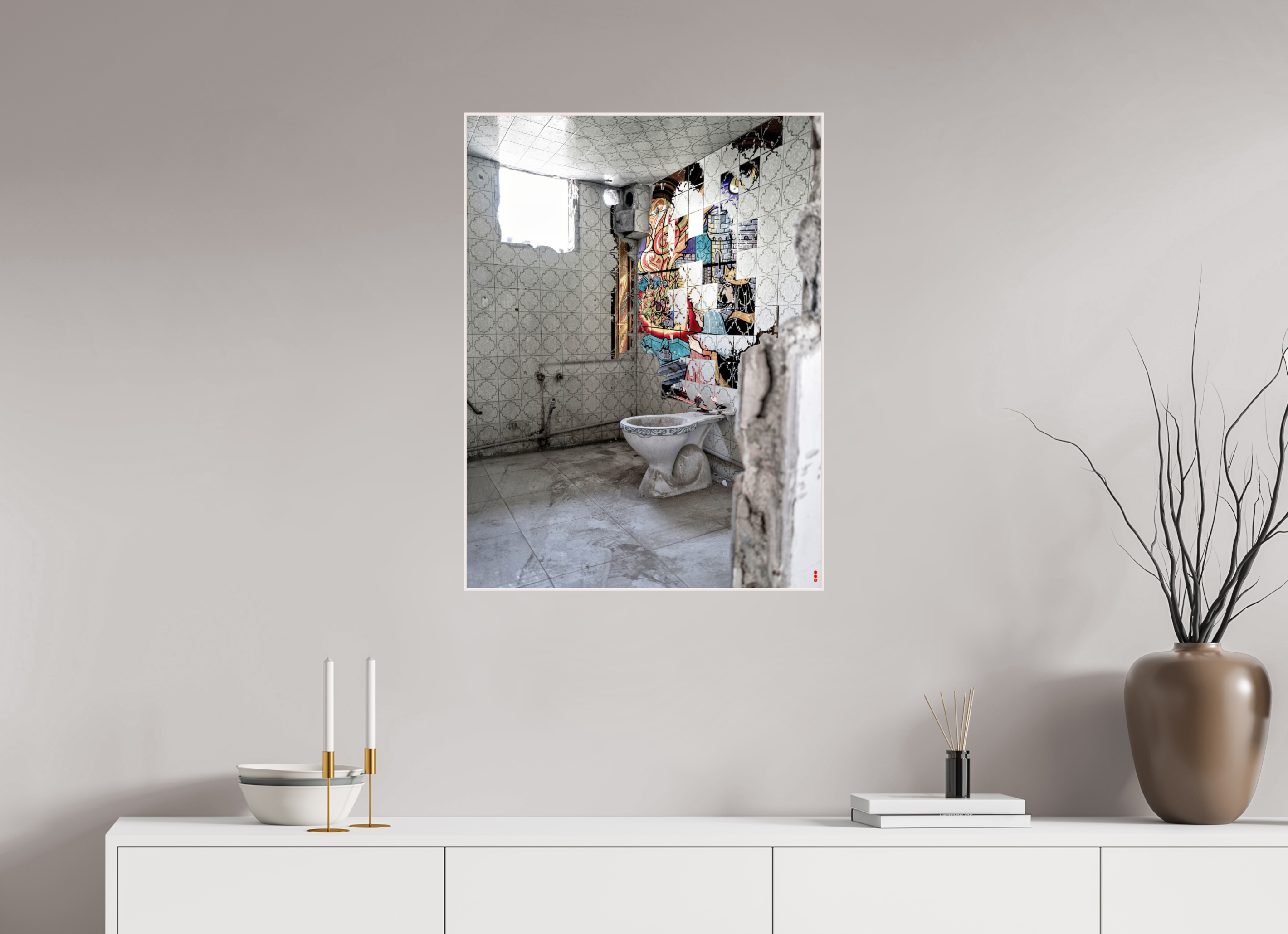 60 x 80 cm, Foto in ArtBox aus Massivholz Ahorn weiß RED³ SCSI Masirah III