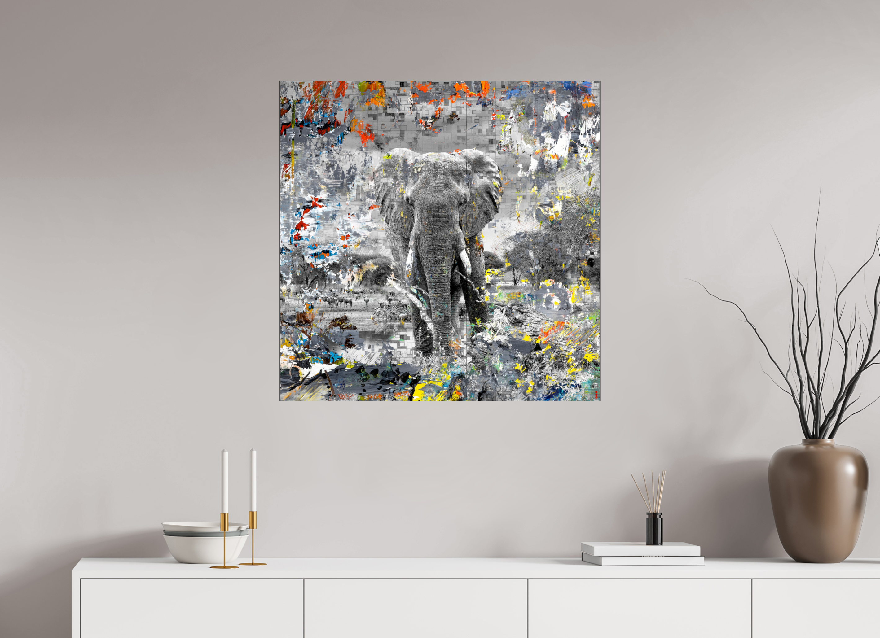 80 x 80 cm, Slimline Einfassung schwarz unter 2mm Acrylglas FA WC Kajika II