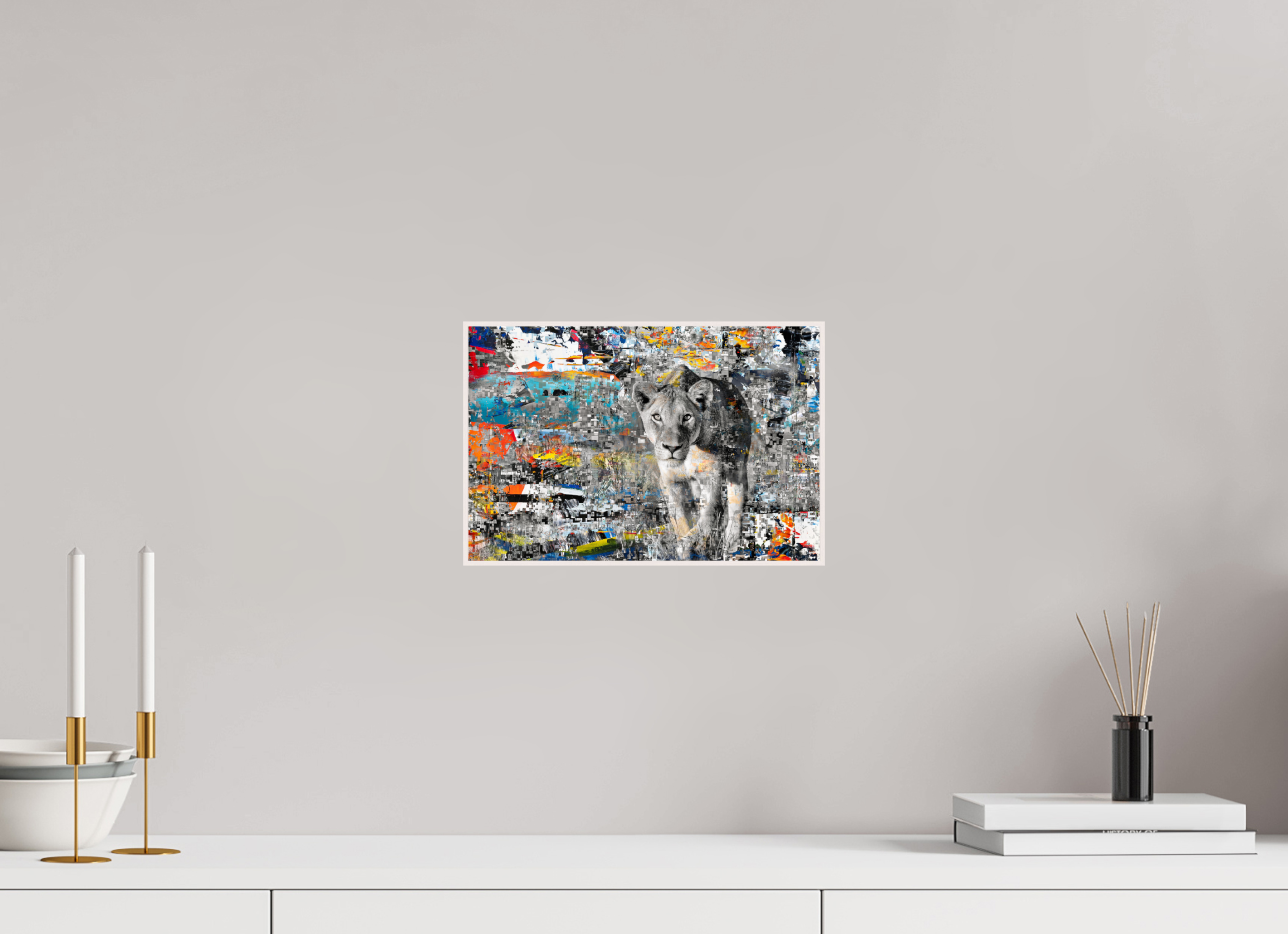 30 x 20 cm, Foto in ArtBox aus Massivholz Ahorn weiß RED³ WC Kachine I