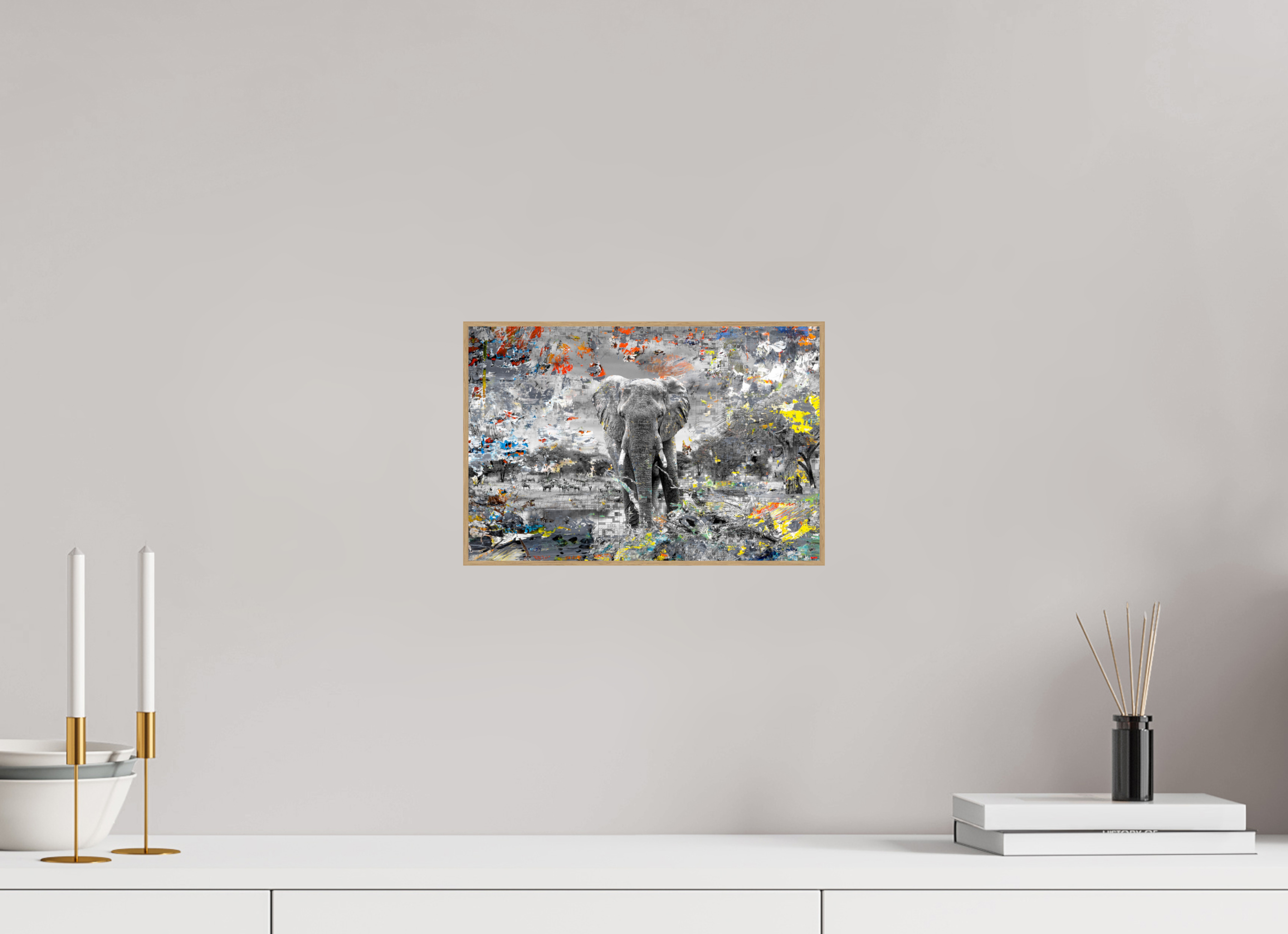 30 x 20 cm, Foto in ArtBox aus Massivholz Eiche natur RED³ WC Kajika I