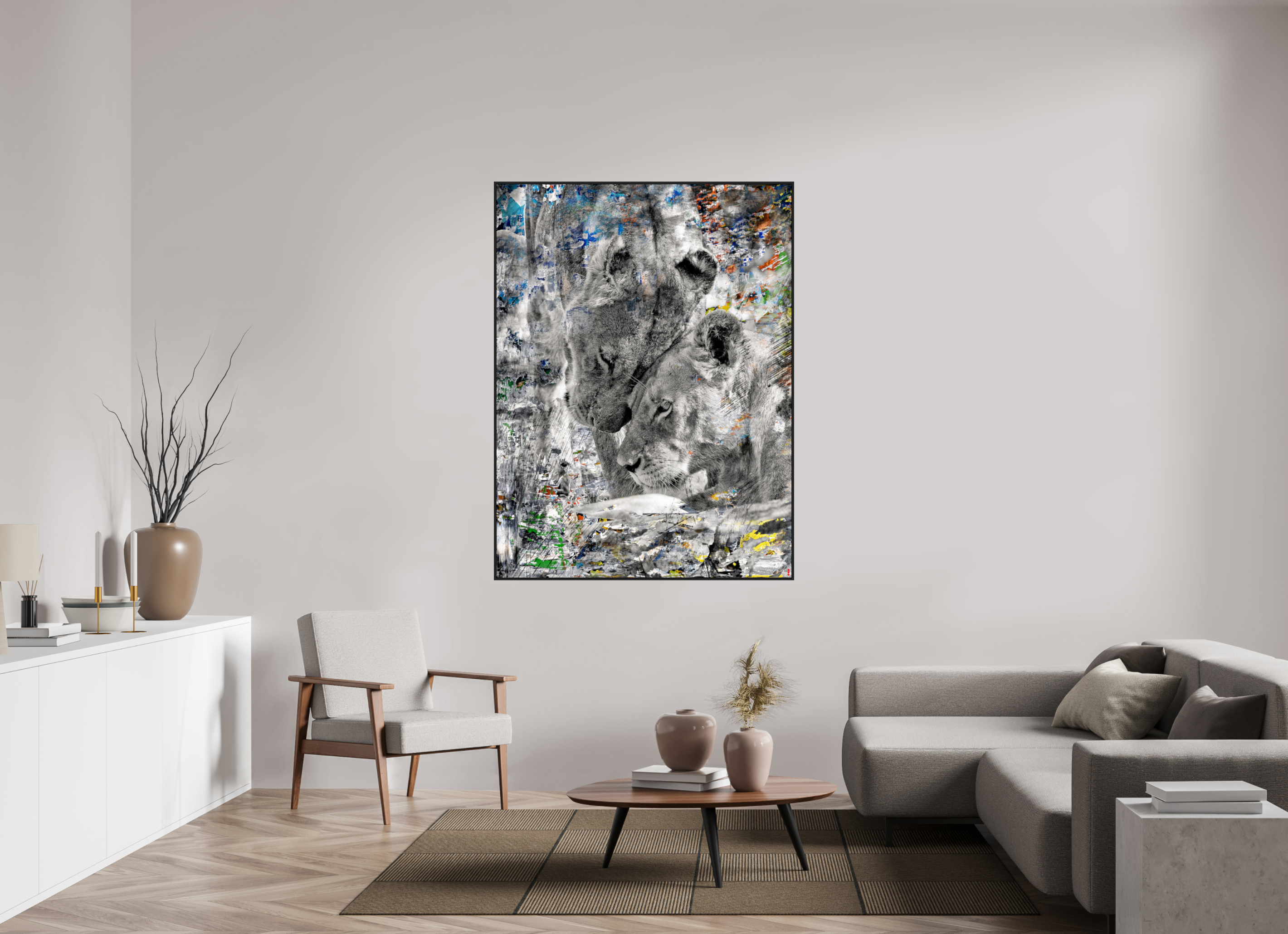 120 x 160 cm, Schattenfugen-Rahmen schwarz & 2mm Acrylglas FA WC Layamaya III