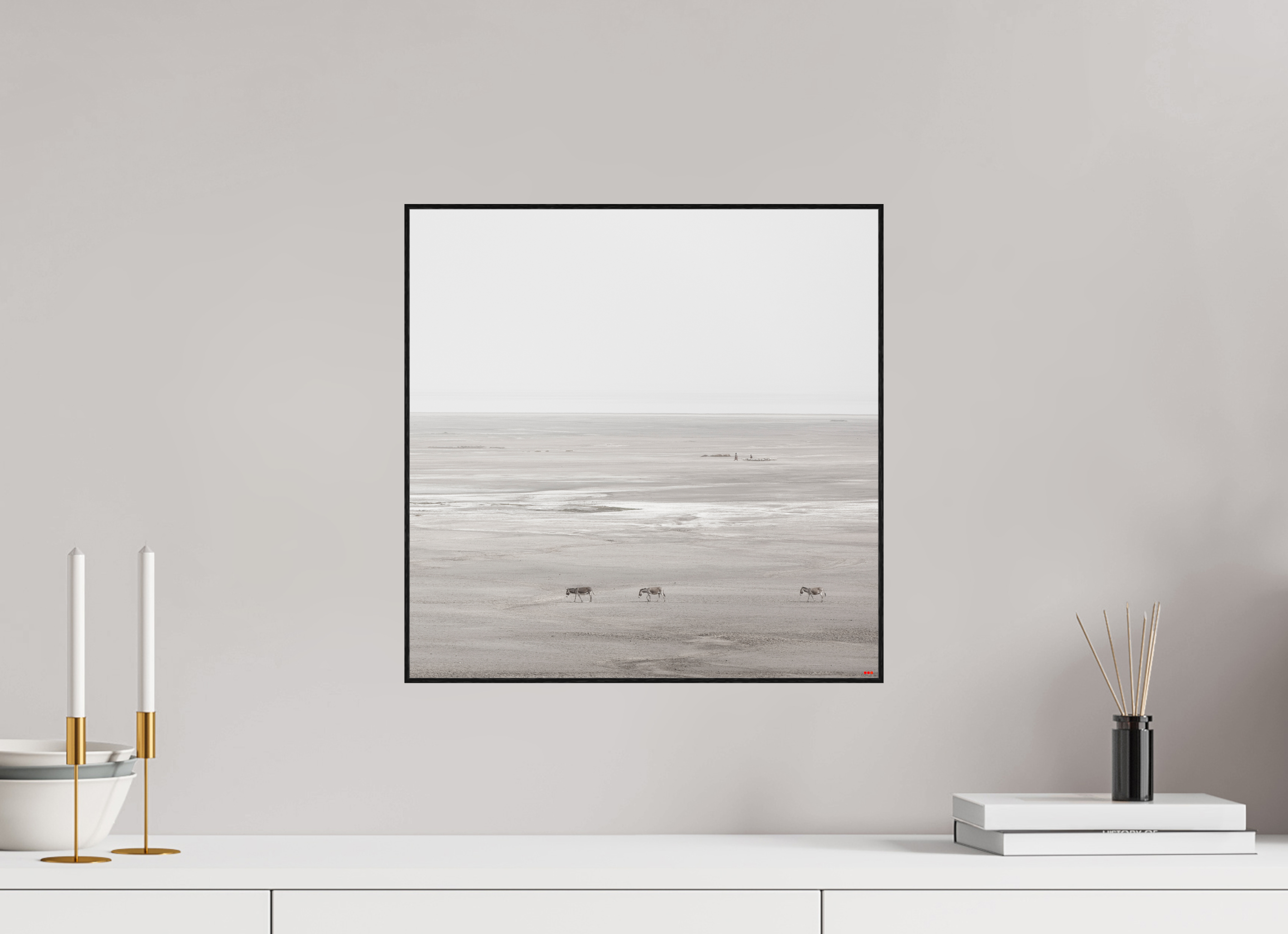 40 x 40 cm, Foto in ArtBox aus Massivholz Eiche schwarz RED³ PH Danai II