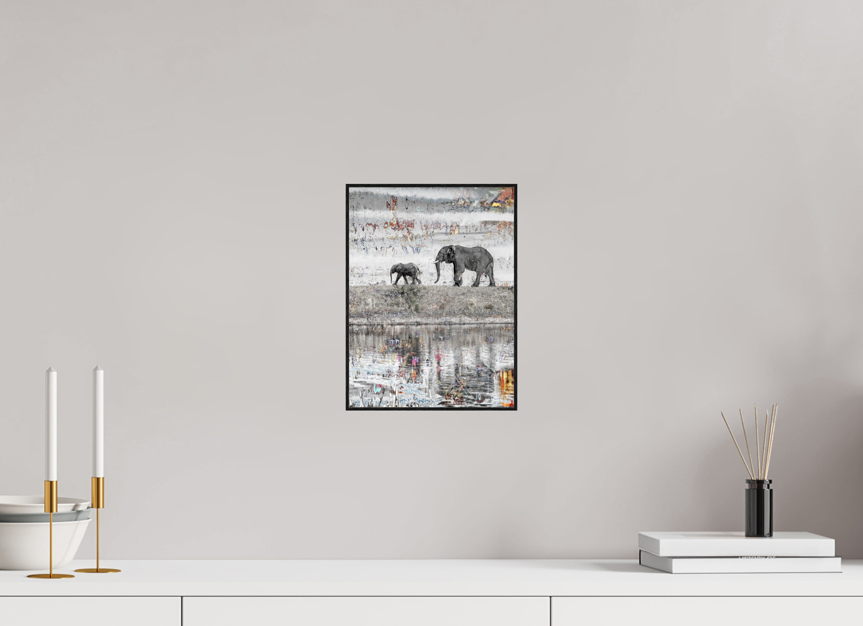 21 x 28 cm, Foto in ArtBox aus Massivholz Eiche schwarz RED³ WC Akuji III