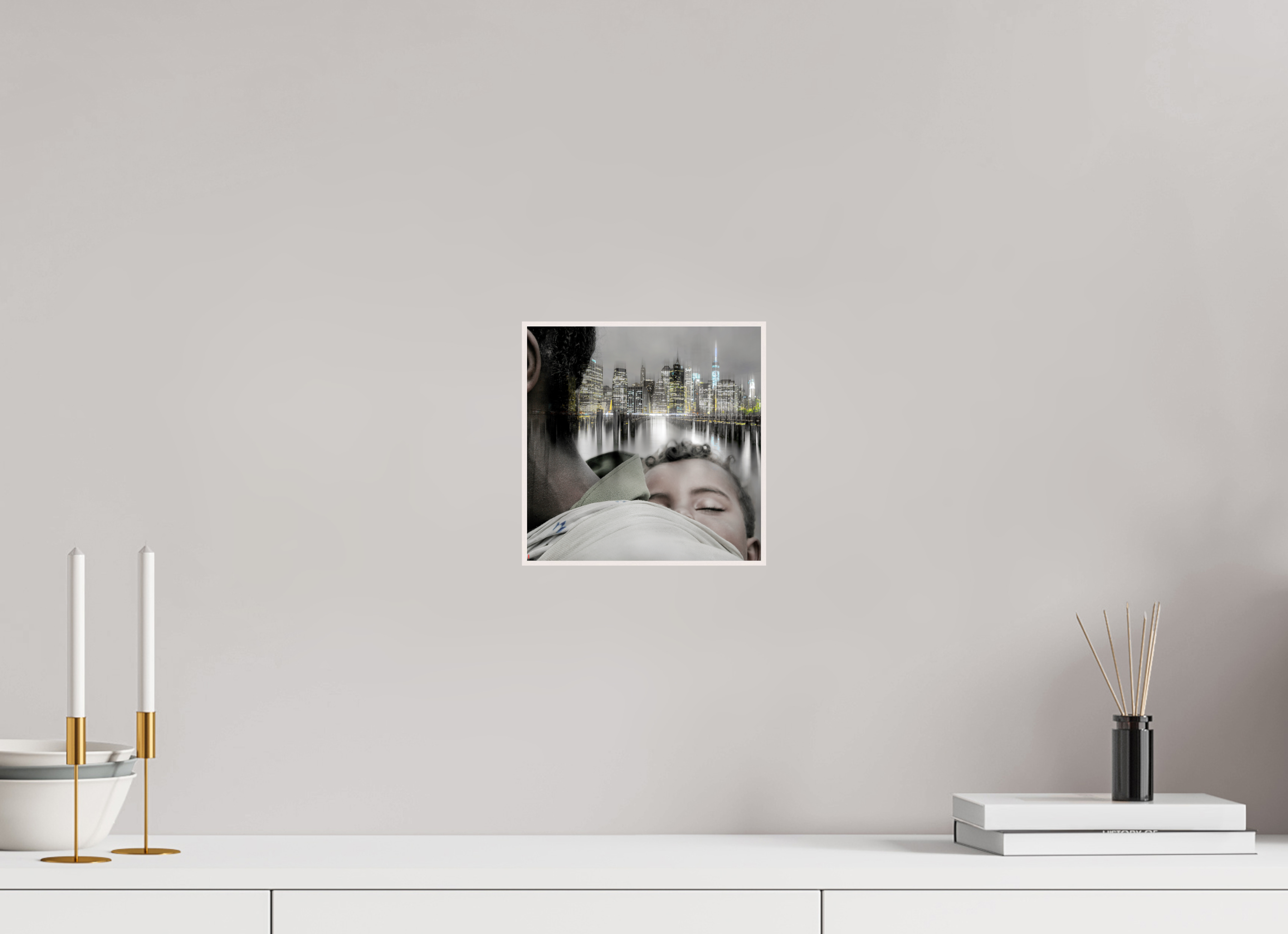 20 x 20 cm, Foto in ArtBox aus Massivholz Ahorn weiß RED³ HP Aisha II