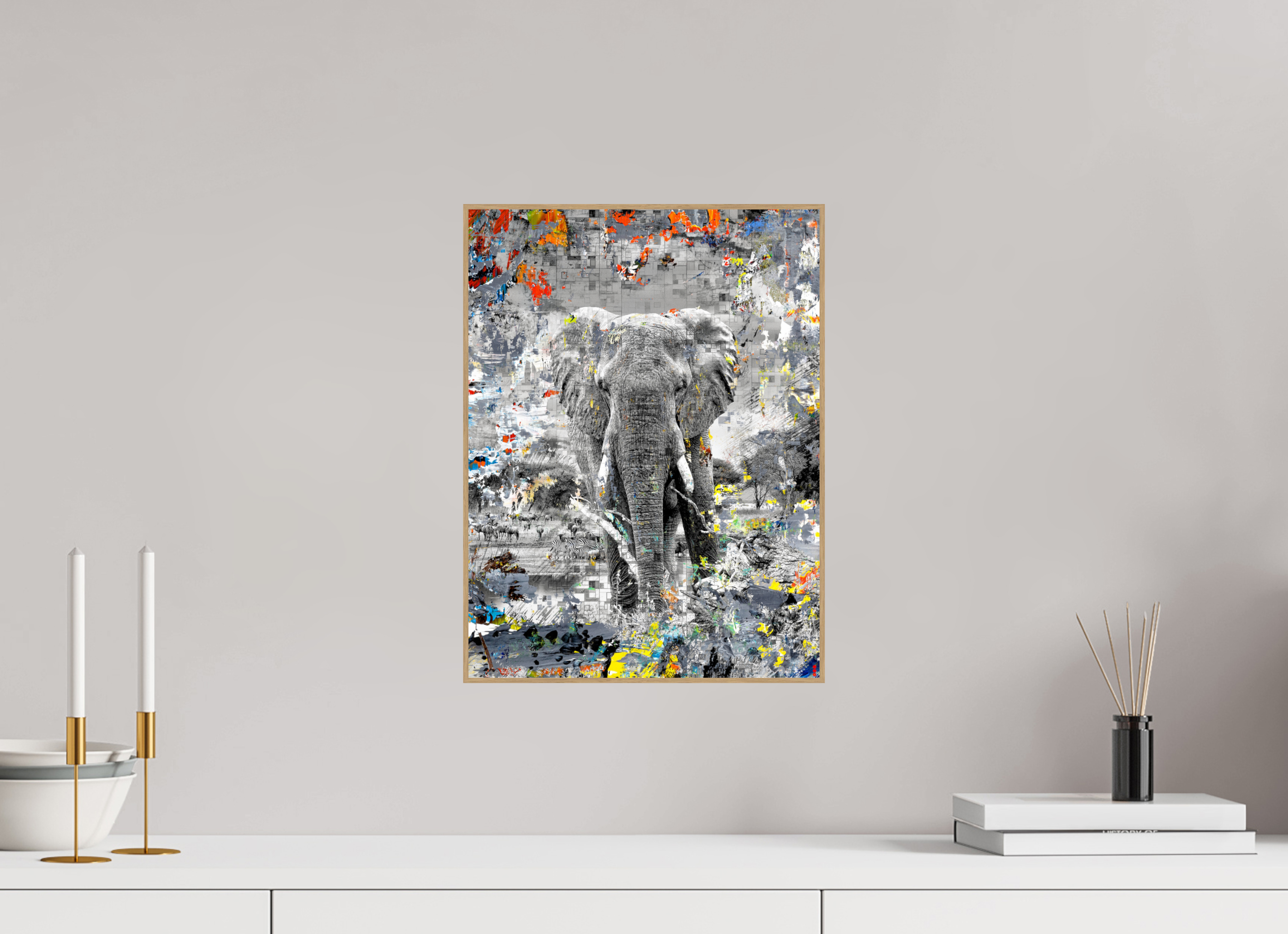 30 x 40 cm, Foto in ArtBox aus Massivholz Eiche natur RED³ WC Kajika III