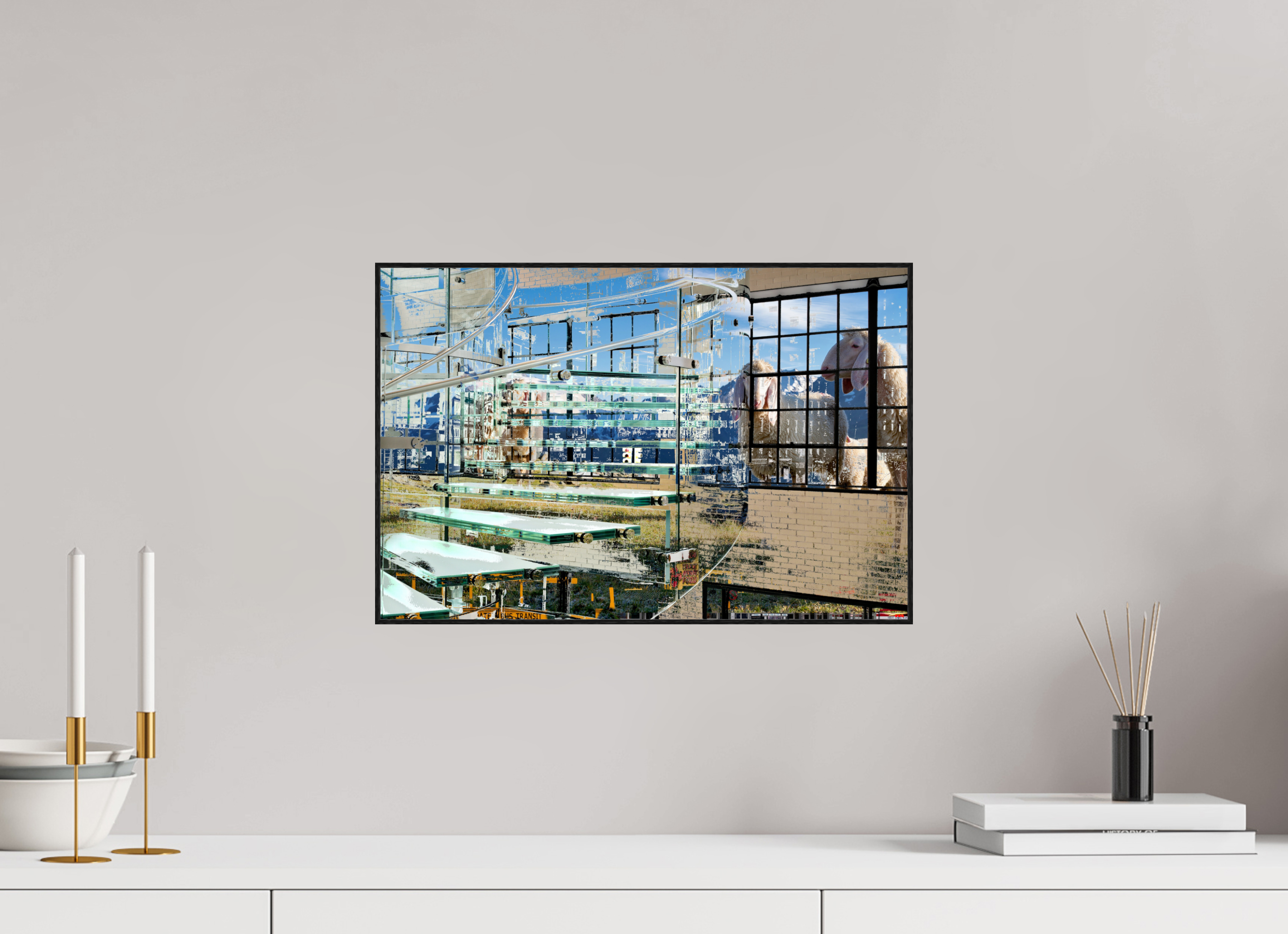 45 x 30 cm, Foto in ArtBox aus Massivholz Eiche schwarz RED³ HP Malia I