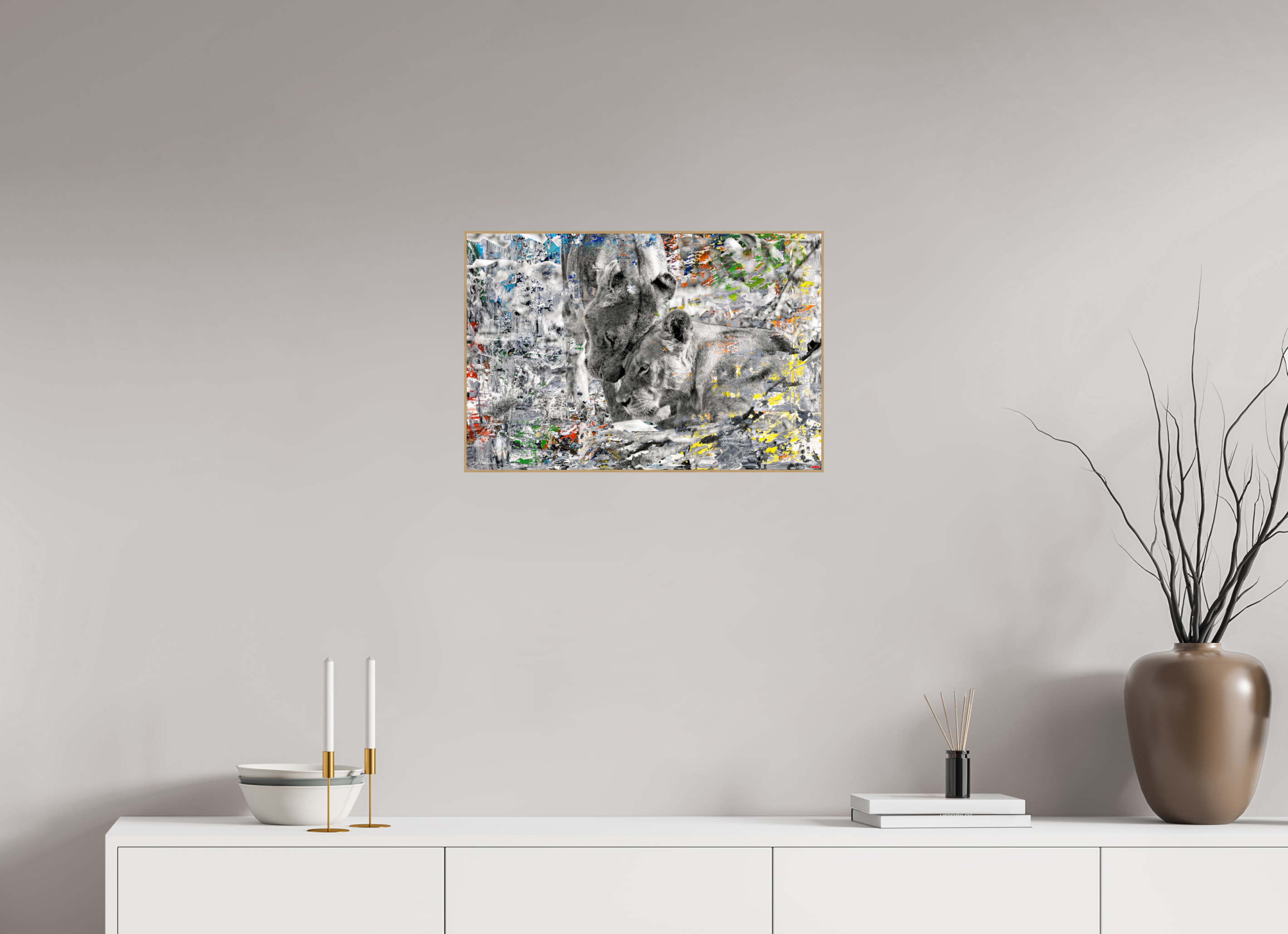 60 x 40 cm, Foto in ArtBox aus Massivholz Eiche natur RED³ WC Layamaya I