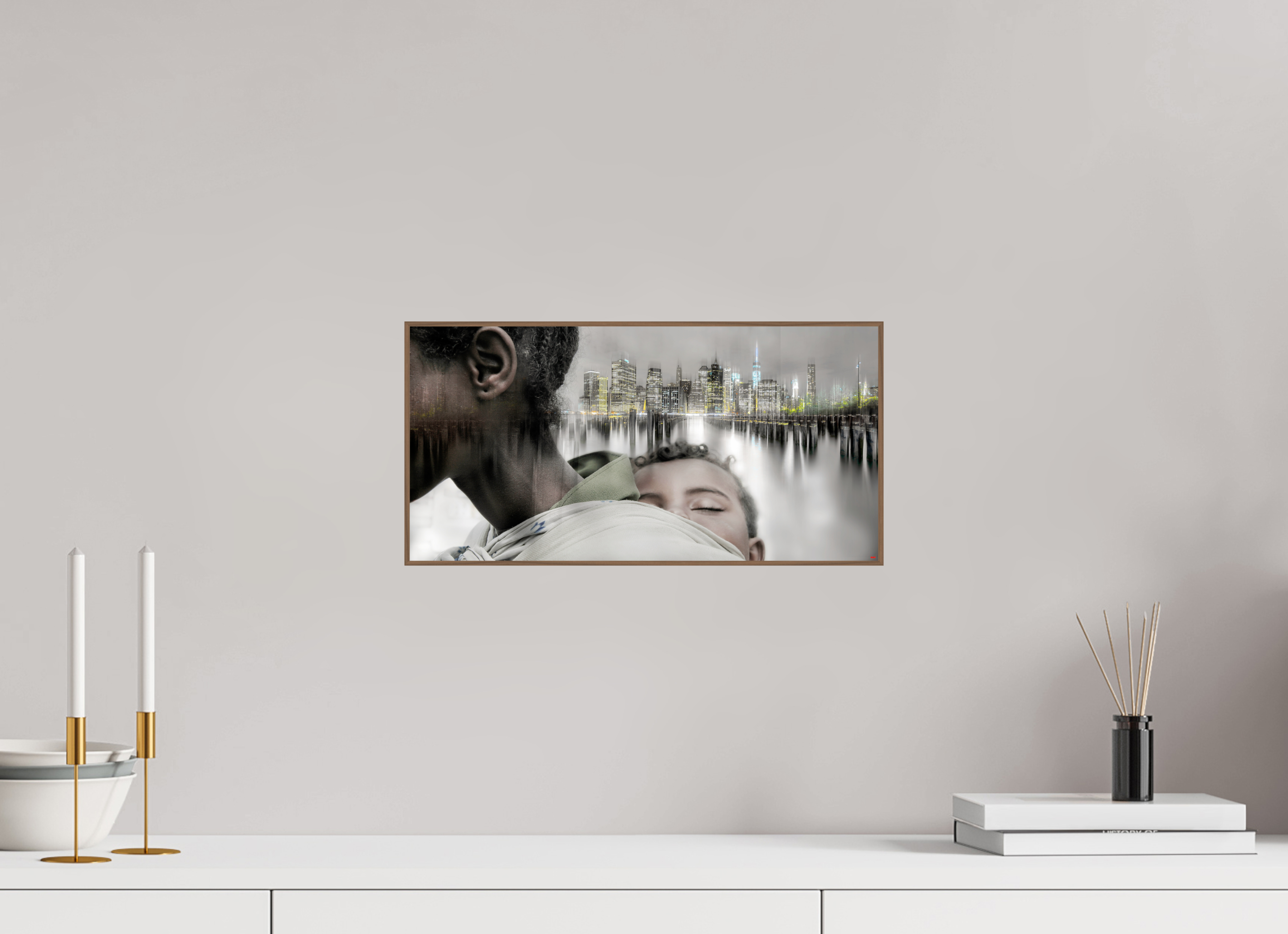 40 x 20 cm, Foto in ArtBox aus Massivholz Nussbaum RED³ HP Aisha V