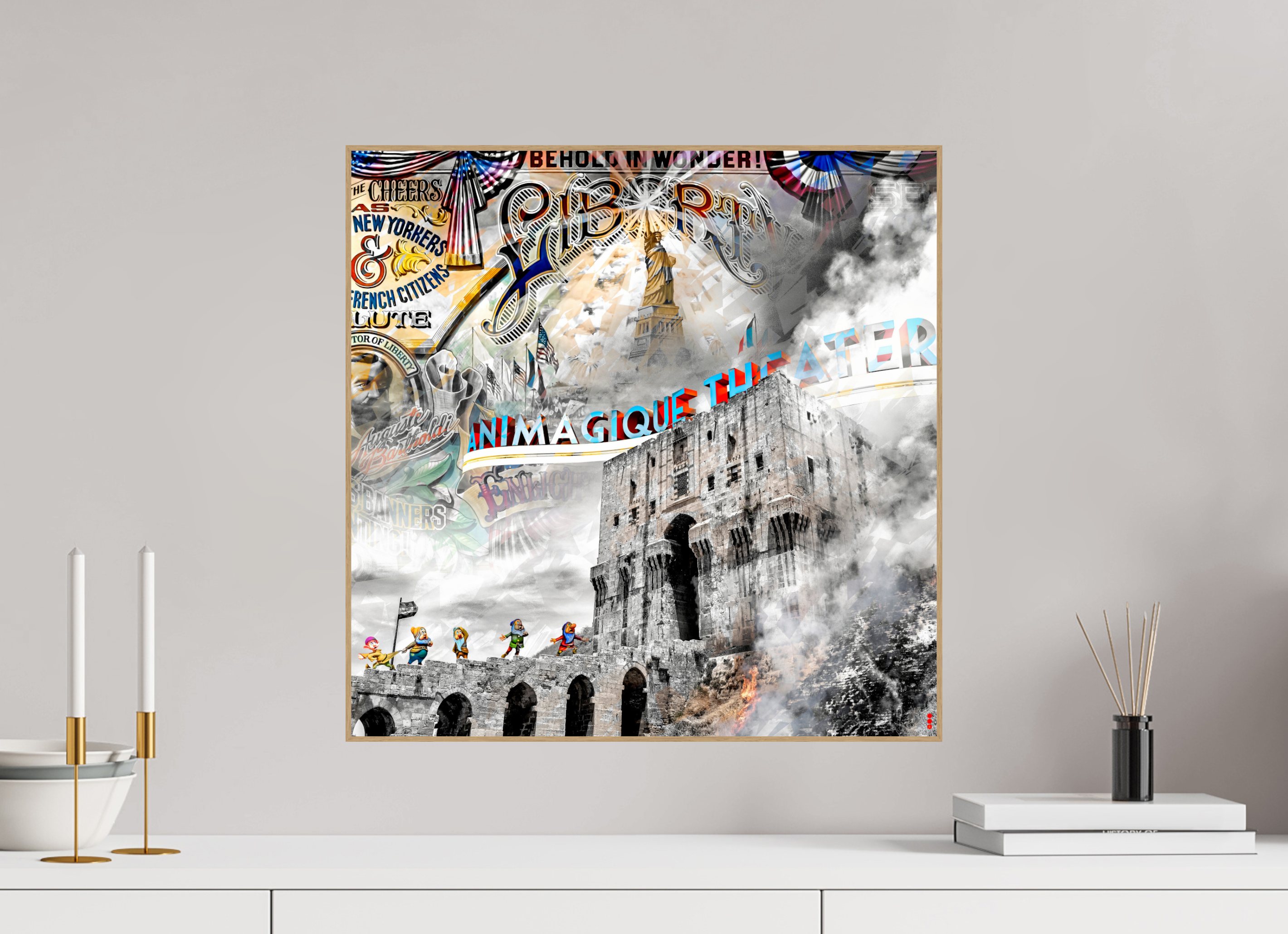 50 x 50 cm, Foto in ArtBox aus Massivholz Eiche natur RED³ SCSI Mumtaz II