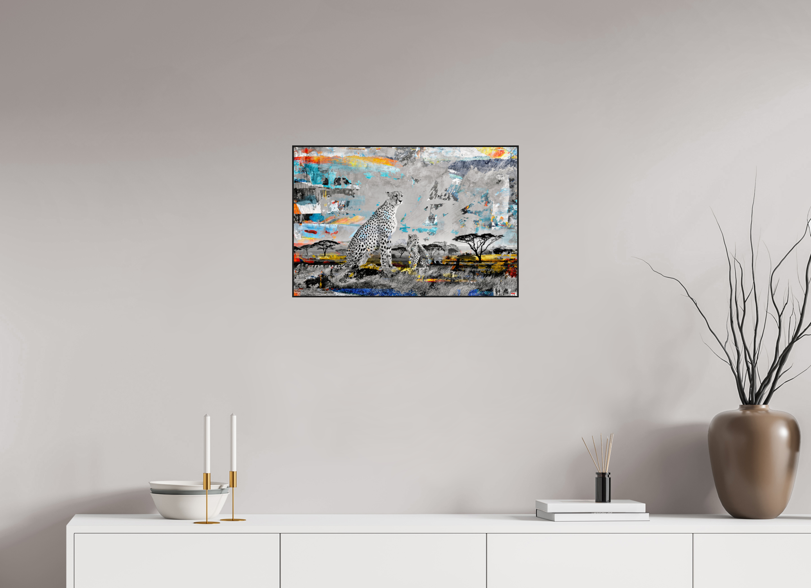 60 x 40 cm, Foto in ArtBox aus Massivholz Eiche schwarz RED³ WC Ladebayo I