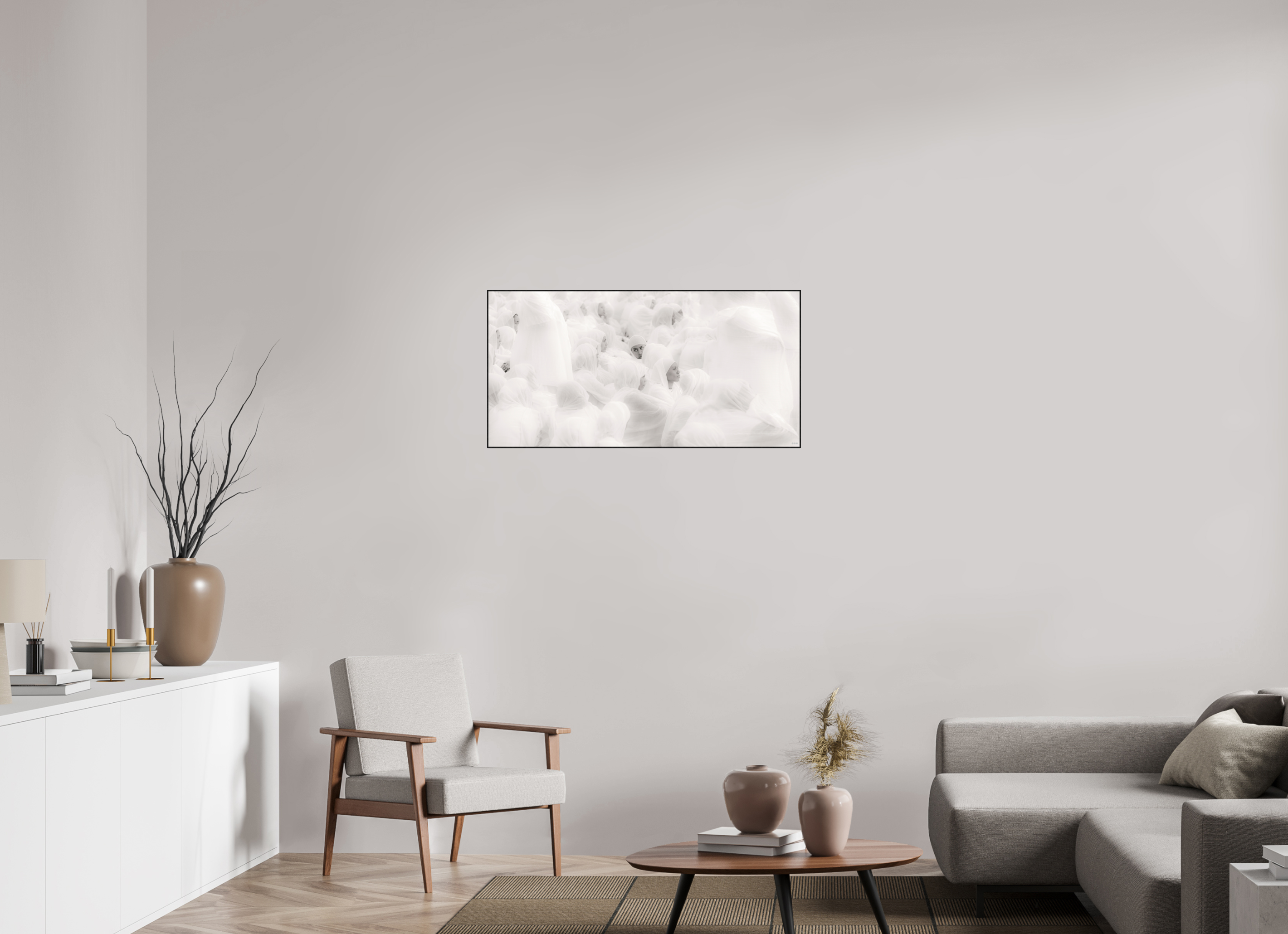 100 x 50 cm, Foto in ArtBox aus Massivholz Eiche schwarz RED³ PH Malia V