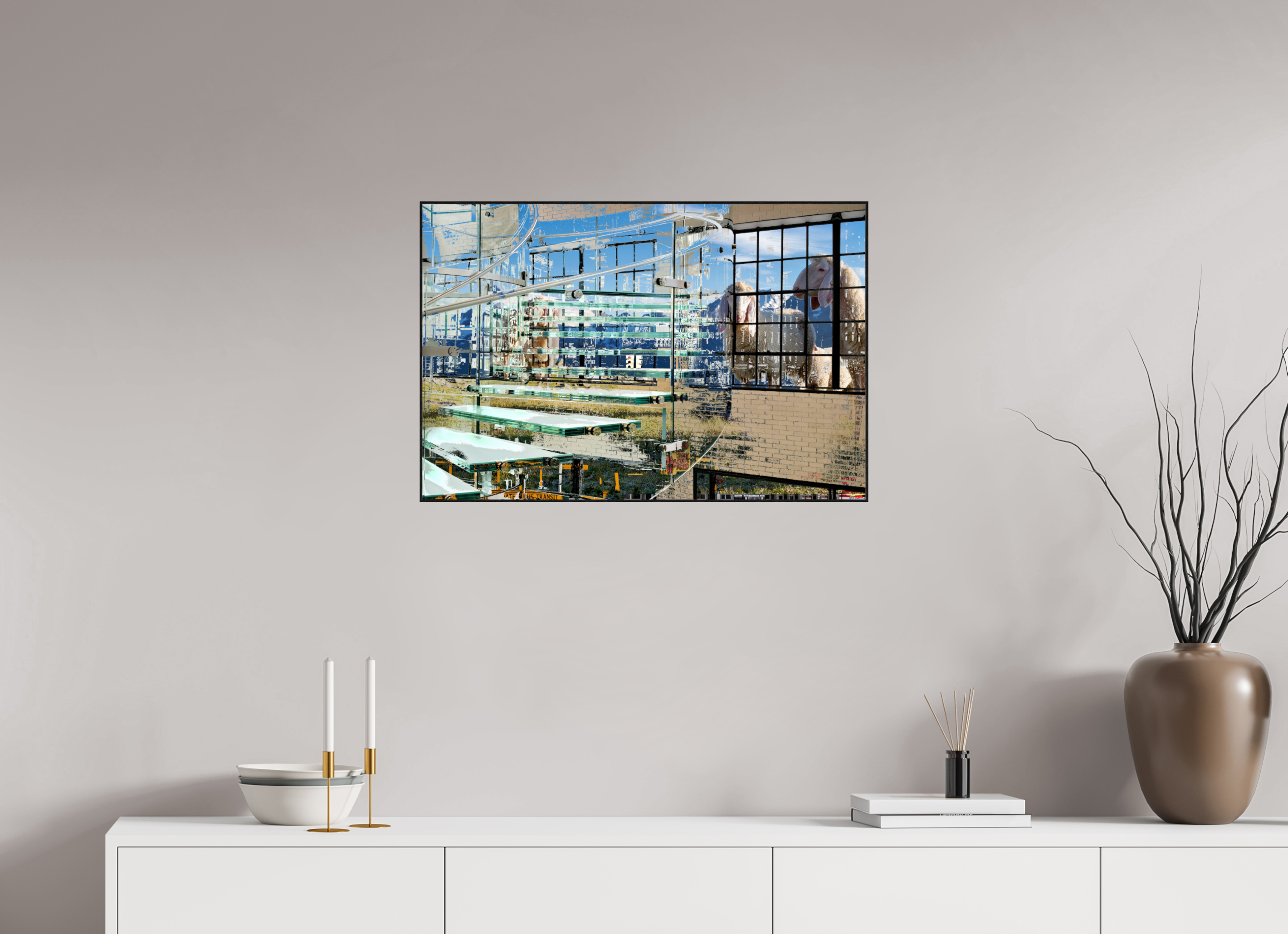 75 x 50 cm, Foto in ArtBox aus Massivholz Eiche schwarz RED³ HP Malia I