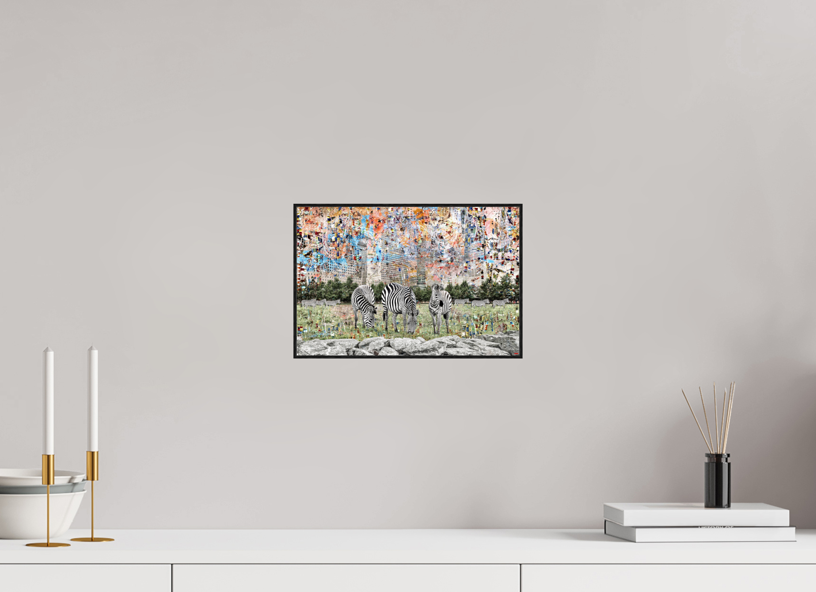 30 x 20 cm, Foto in ArtBox aus Massivholz Eiche schwarz RED³ WC Amaya I