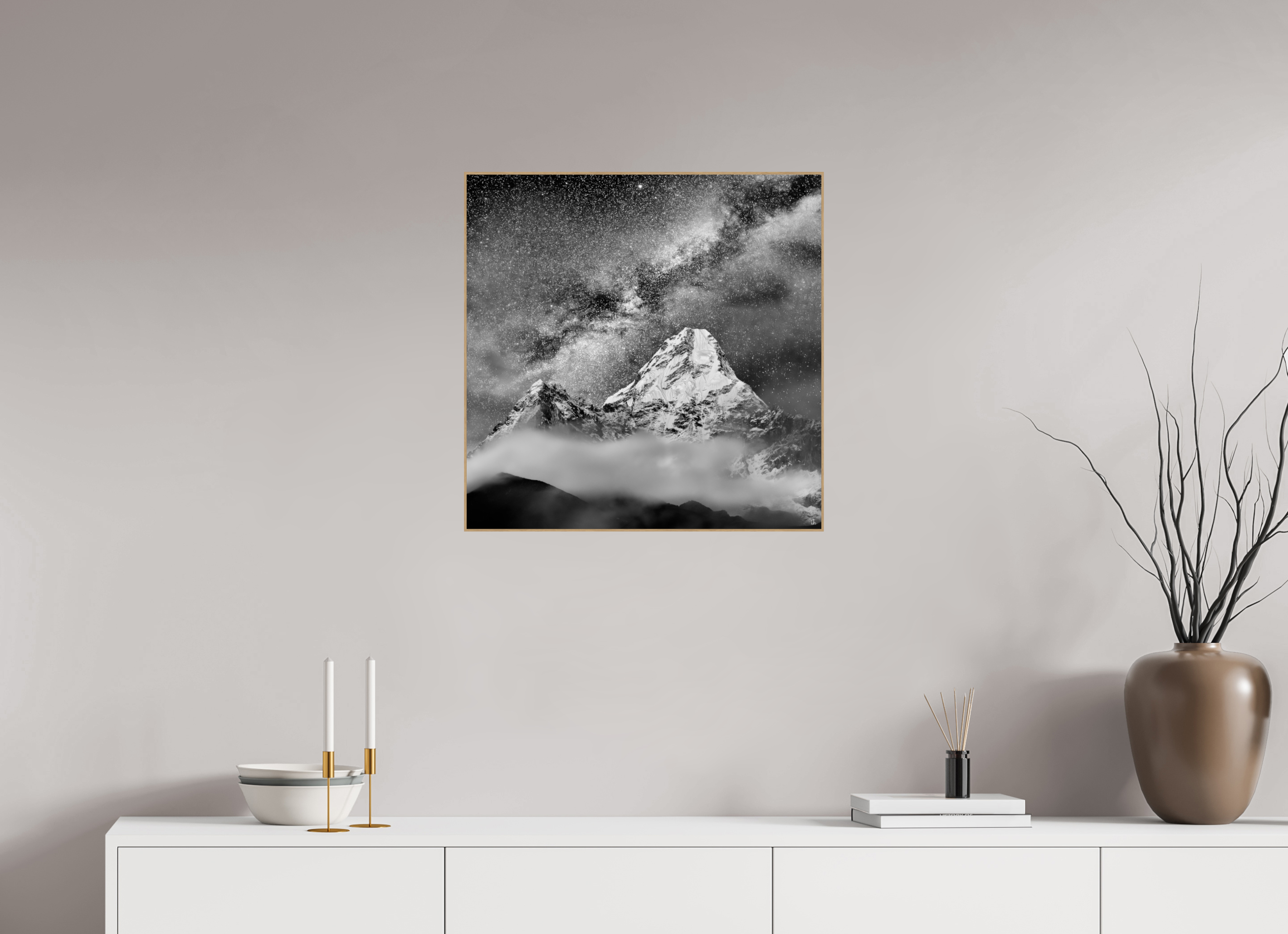 60 x 60 cm, Foto in ArtBox aus Massivholz Eiche natur RED³ Sherab II