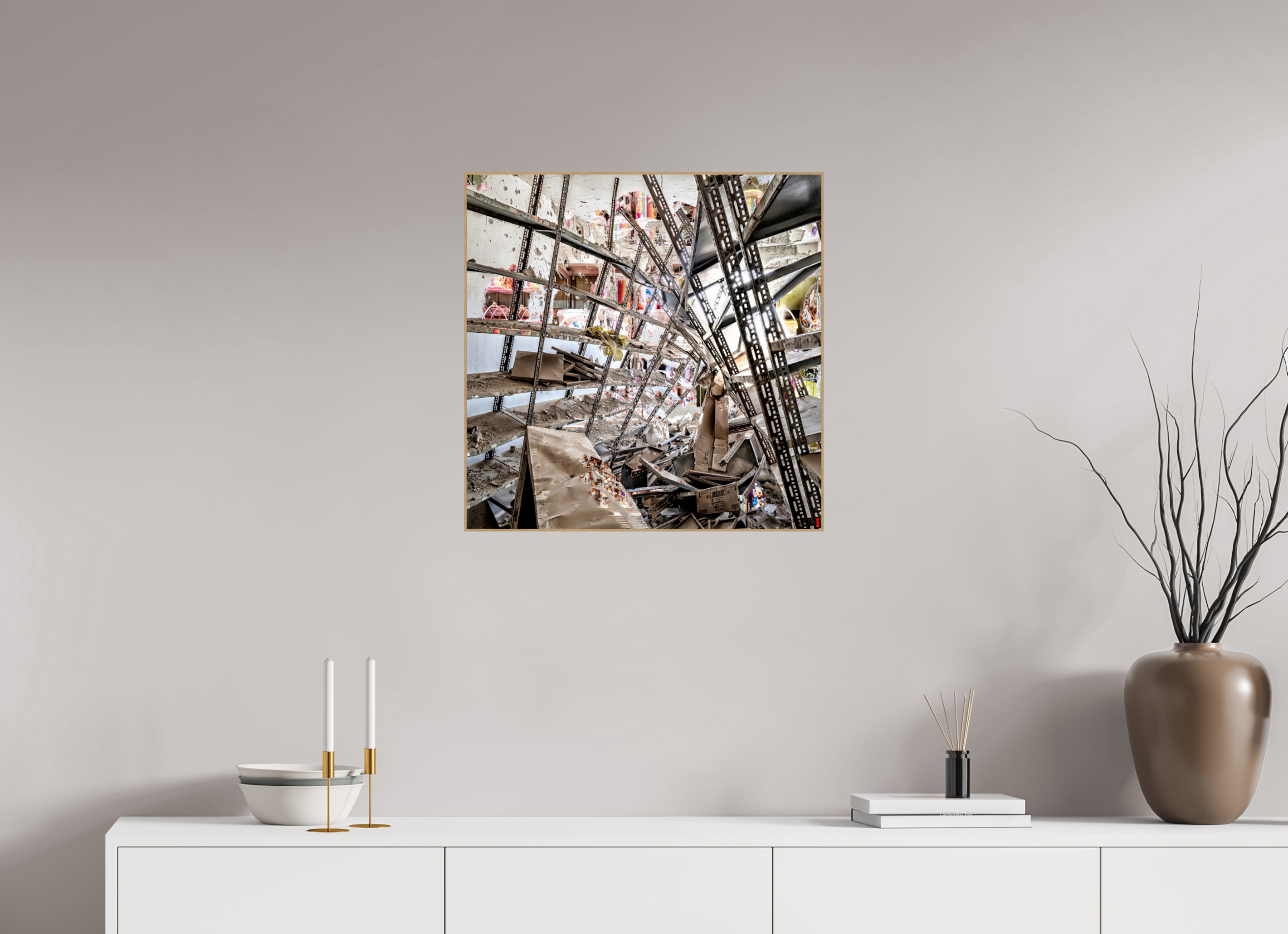 60 x 60 cm, Foto in ArtBox aus Massivholz Eiche natur RED³ SCSI Mahira II