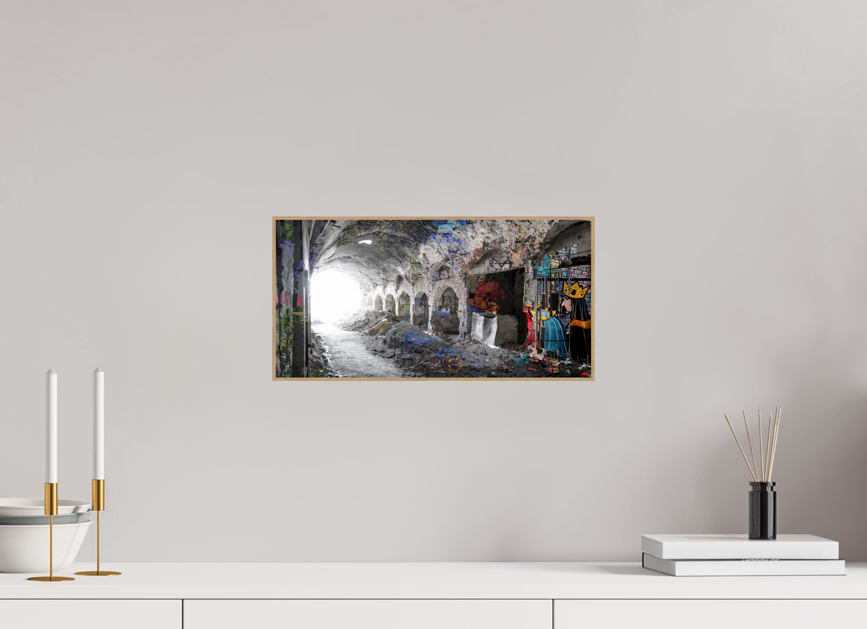 40 x 20 cm, Foto in ArtBox aus Massivholz Eiche natur RED³ SCSI Maysa V