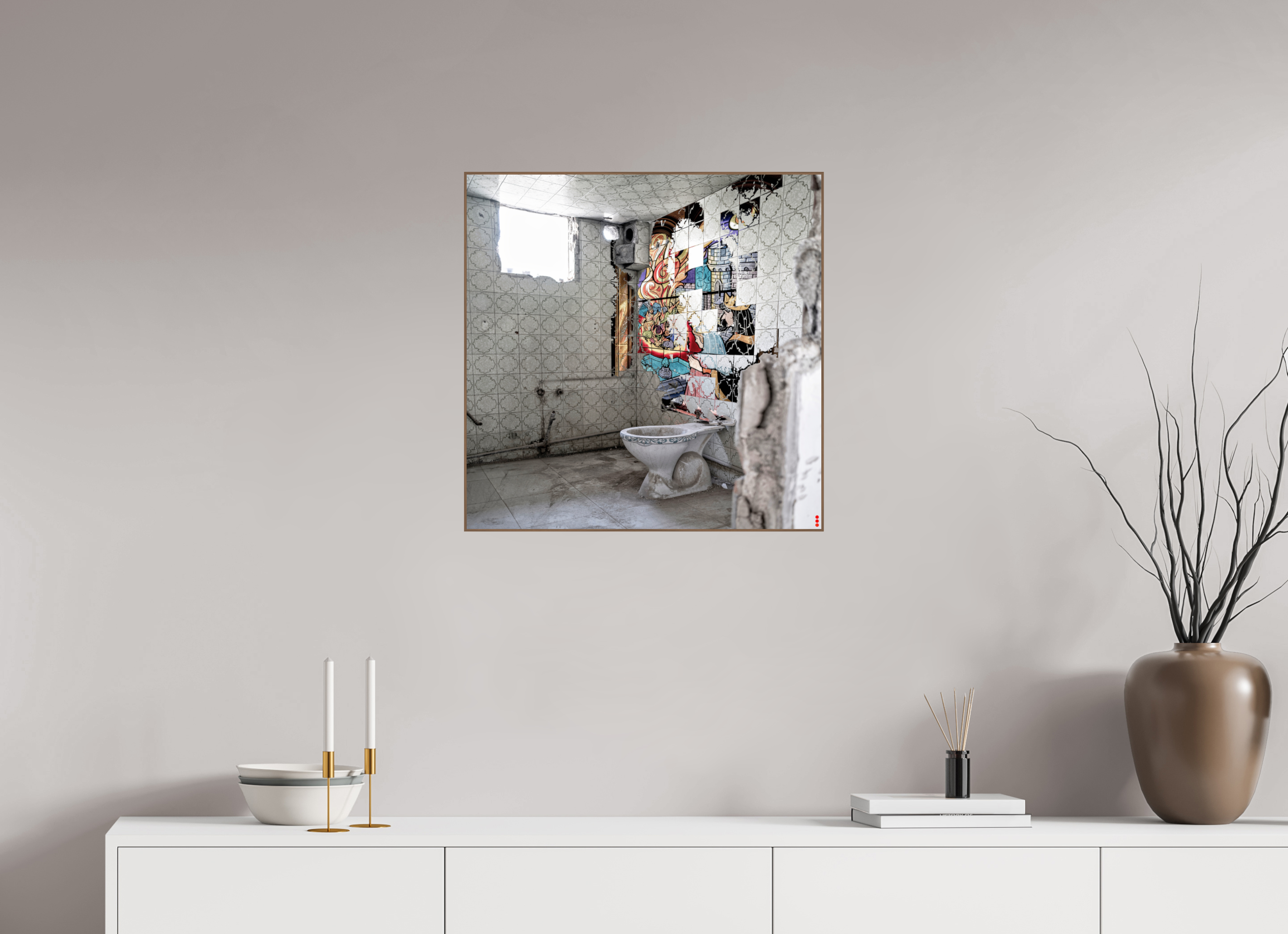 60 x 60 cm, Foto in ArtBox aus Massivholz Nussbaum RED³ SCSI Masirah II