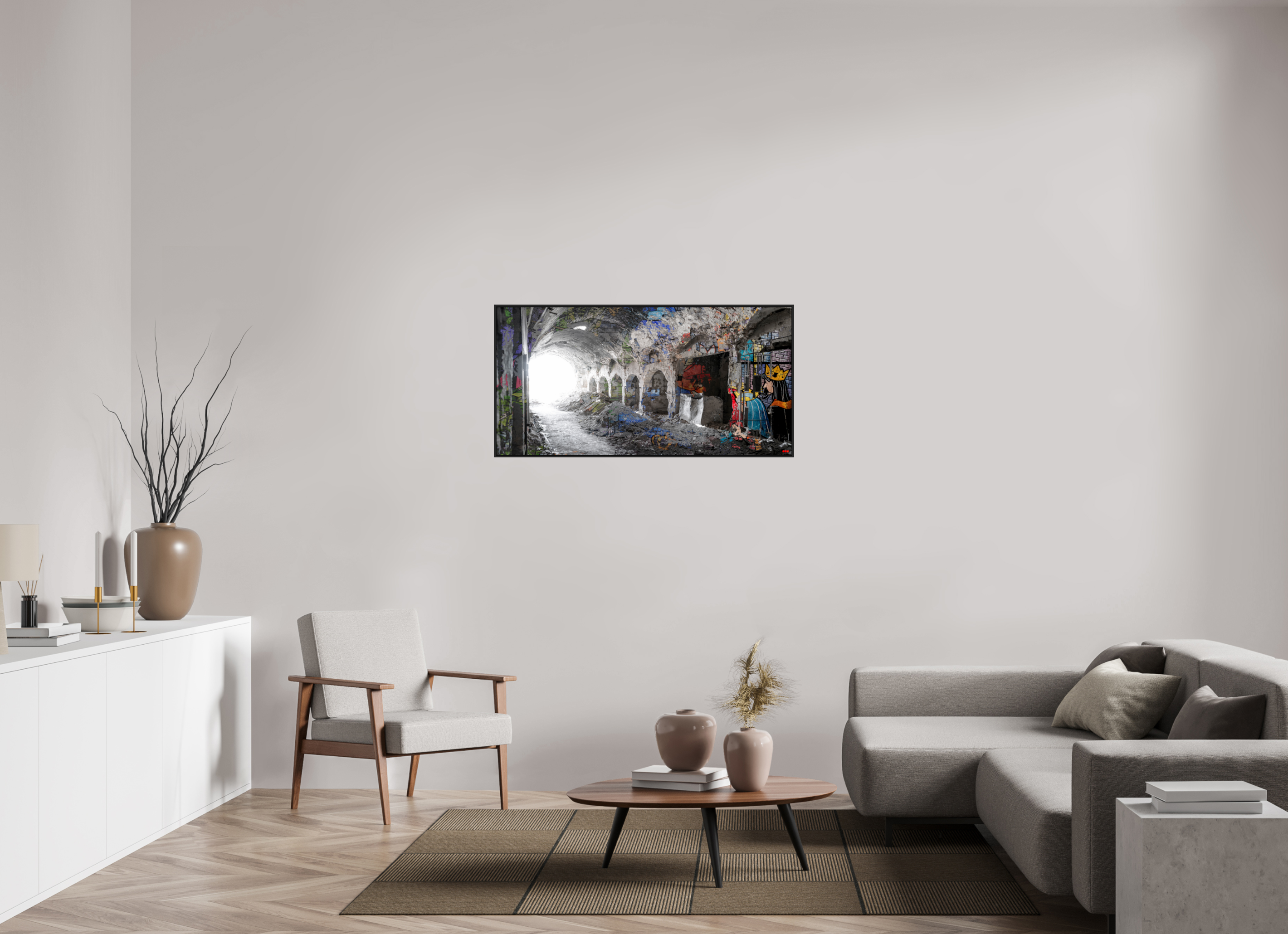 120 x 60 cm, Schattenfugen-Rahmen schwarz & 2mm Acrylglas FA SCSI Maysa V