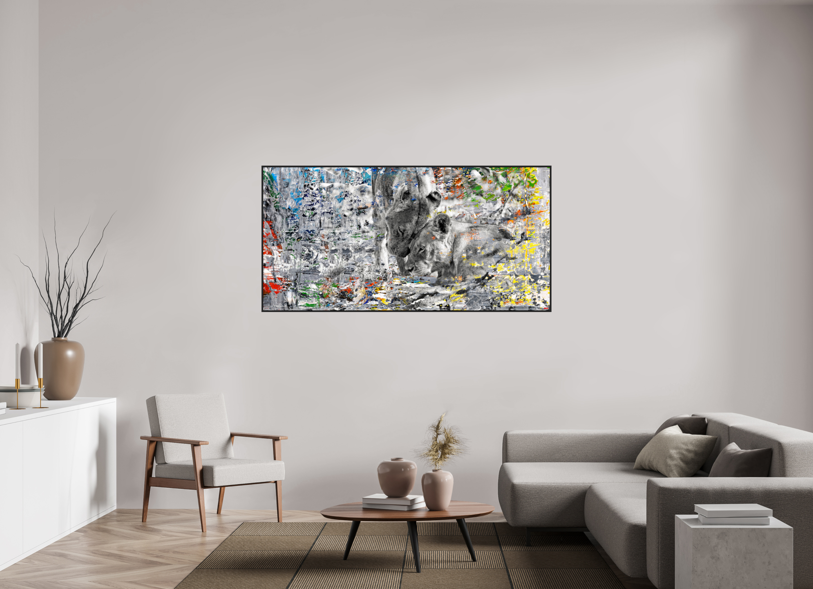 180 x 90 cm, Schattenfugen-Rahmen schwarz & 2mm Acrylglas FA WC Layamaya V