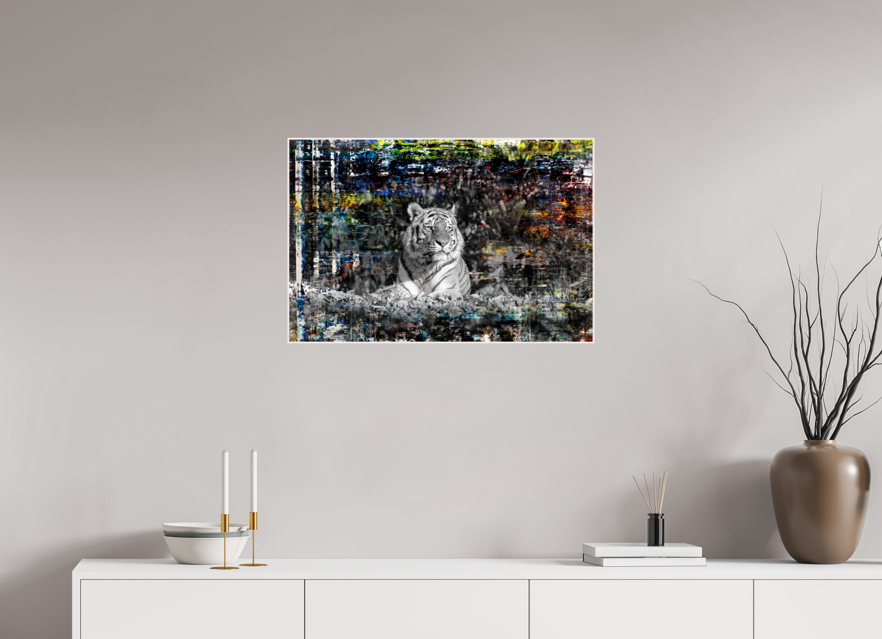 75 x 50 cm, Foto in ArtBox aus Massivholz Ahorn weiß RED³ WC Lubaya I