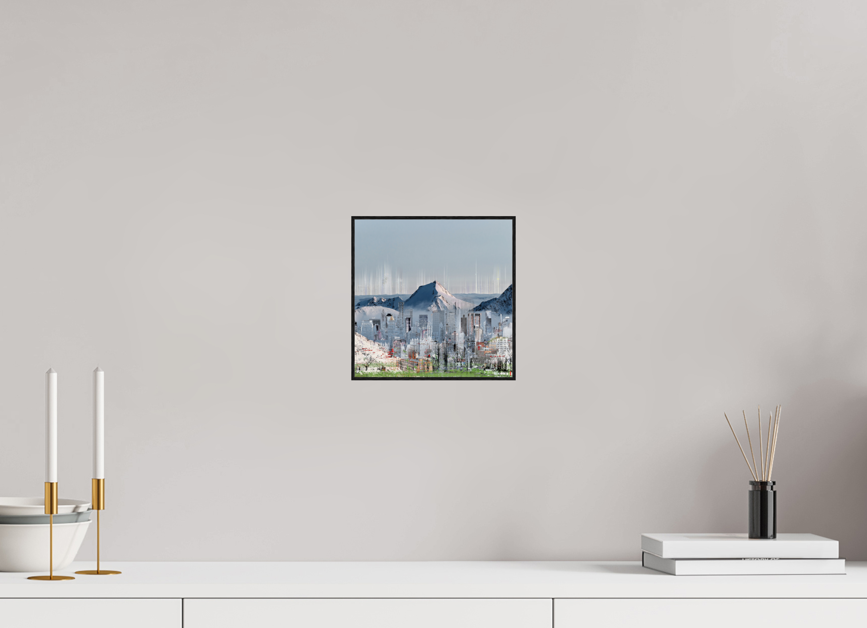 20 x 20 cm, Foto in ArtBox aus Massivholz Eiche schwarz RED³ HP Mafuane II