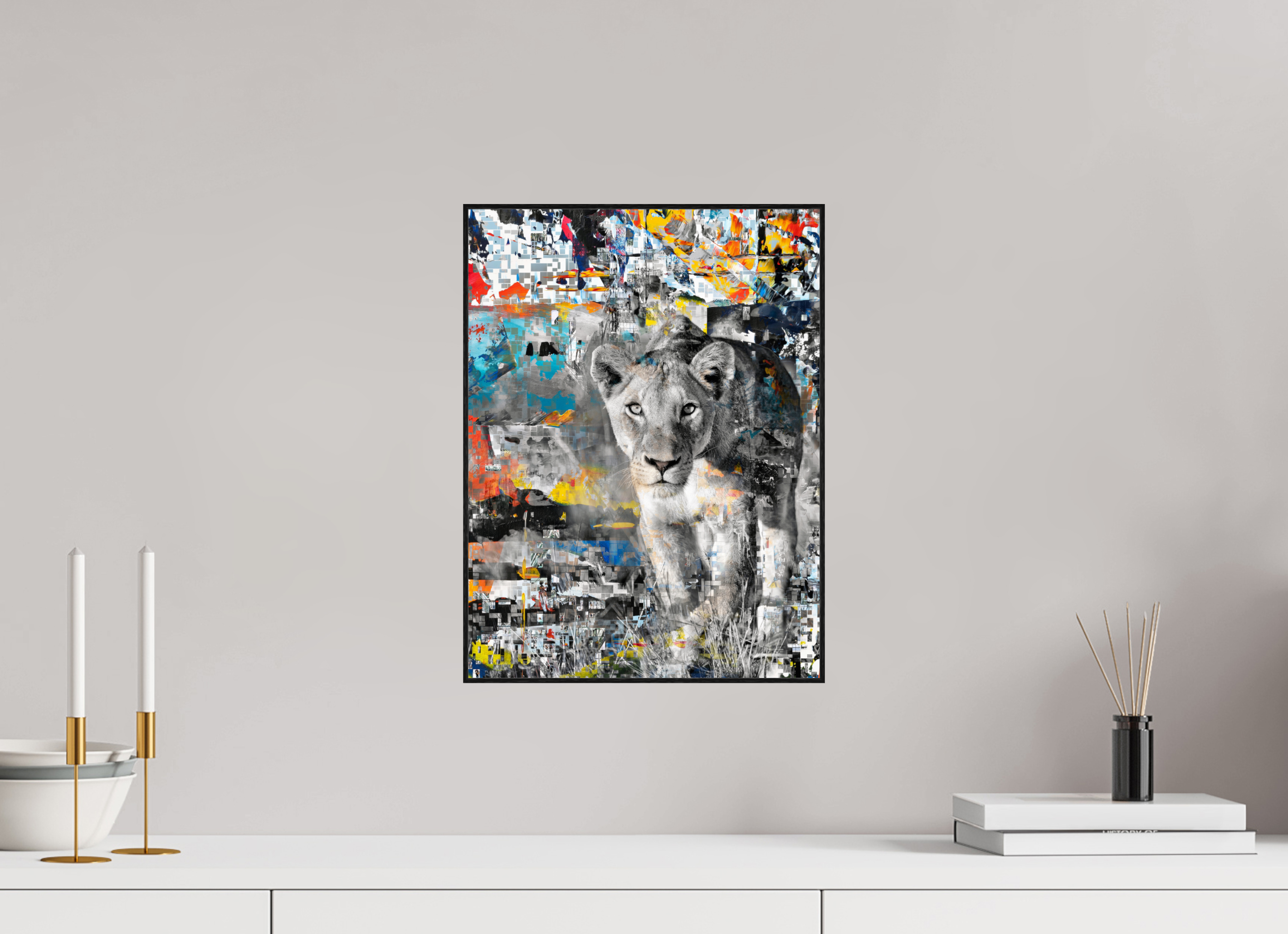 30 x 40 cm, Foto in ArtBox aus Massivholz Eiche schwarz RED³ Kachine III