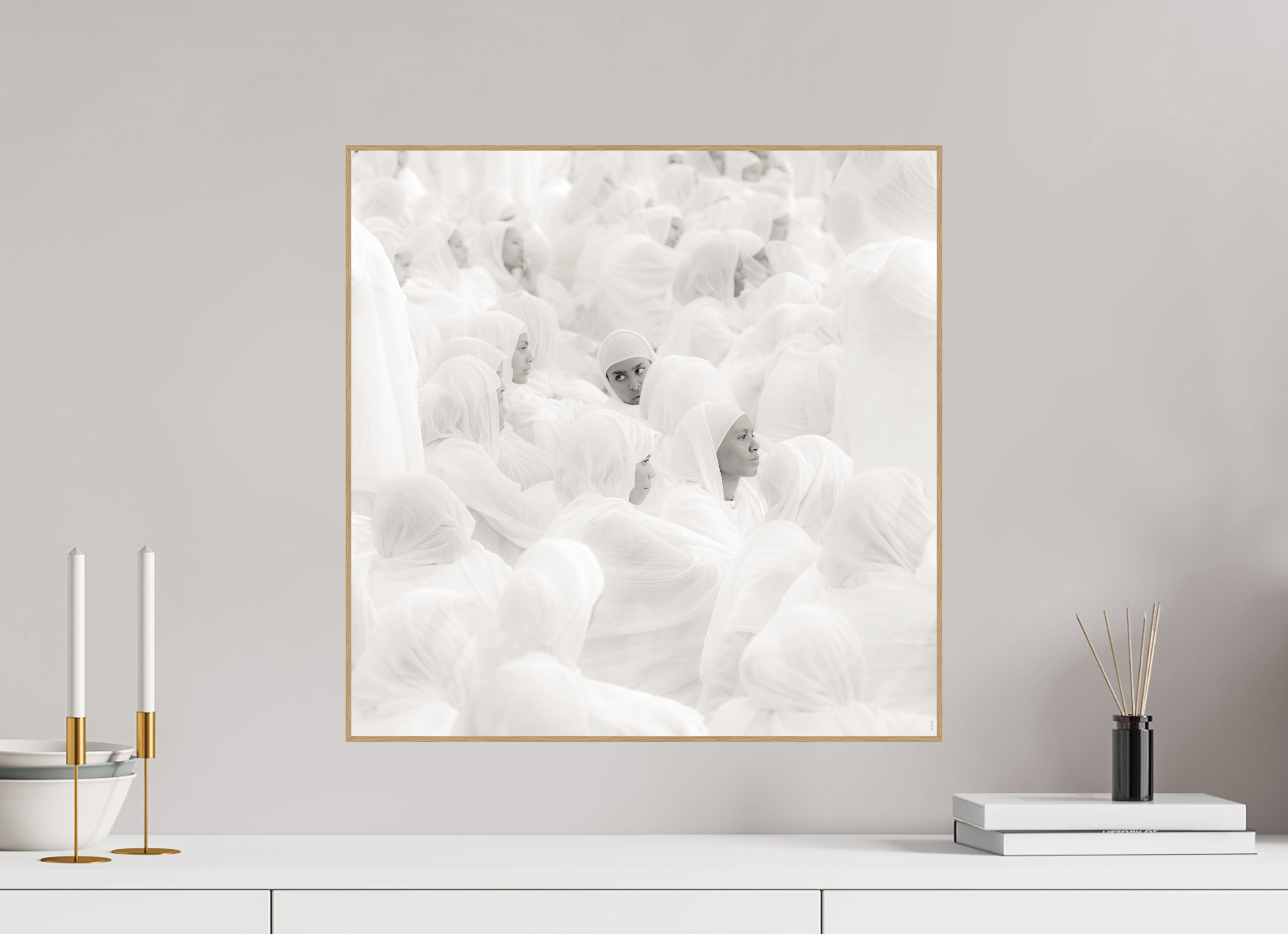 50 x 50 cm, Foto in ArtBox aus Massivholz Eiche natur RED³ PH Malia II