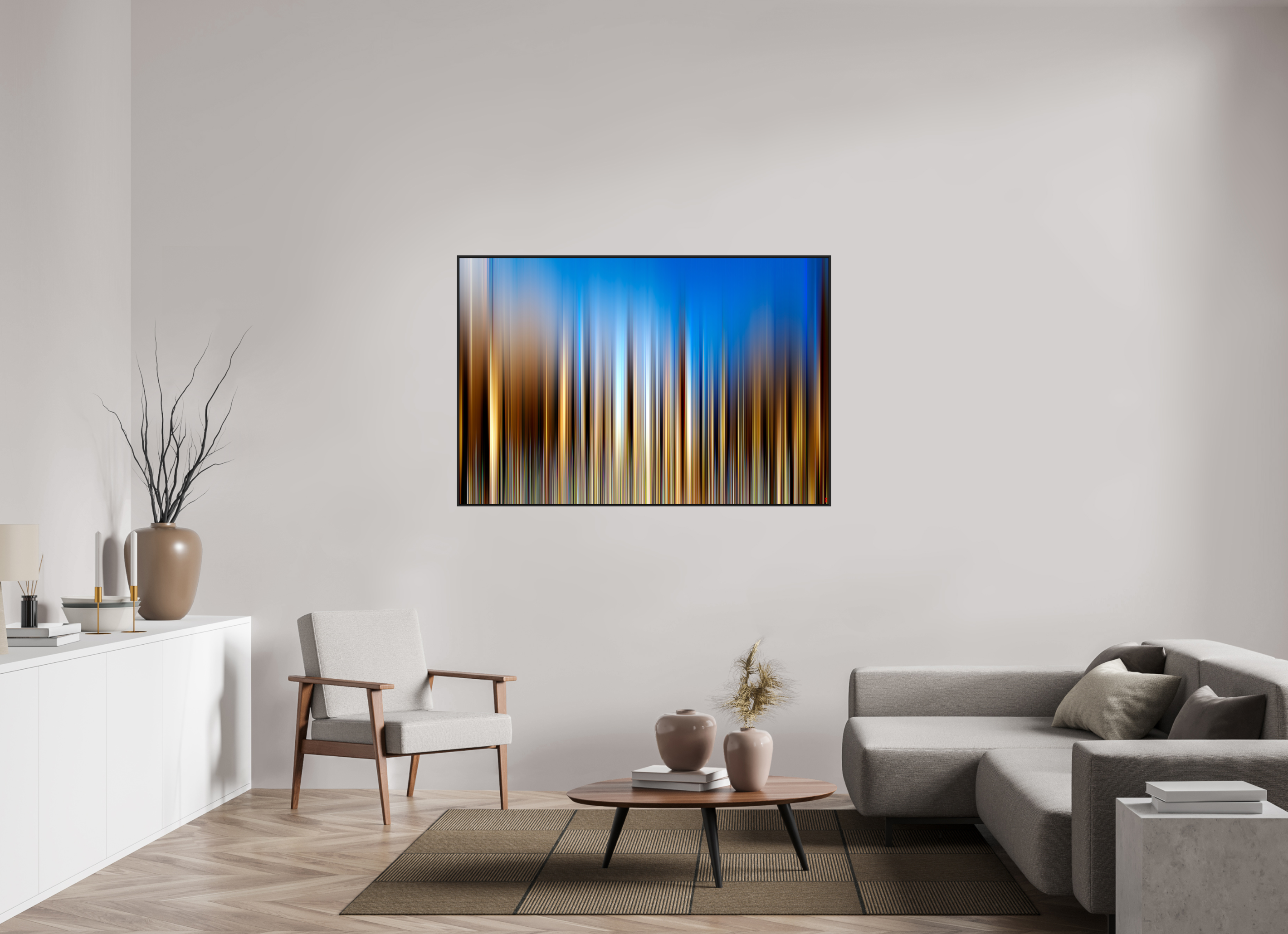 150 x 100 cm, Schattenfugen-Rahmen schwarz & 2mm Acrylglas FA PH Ayondele I