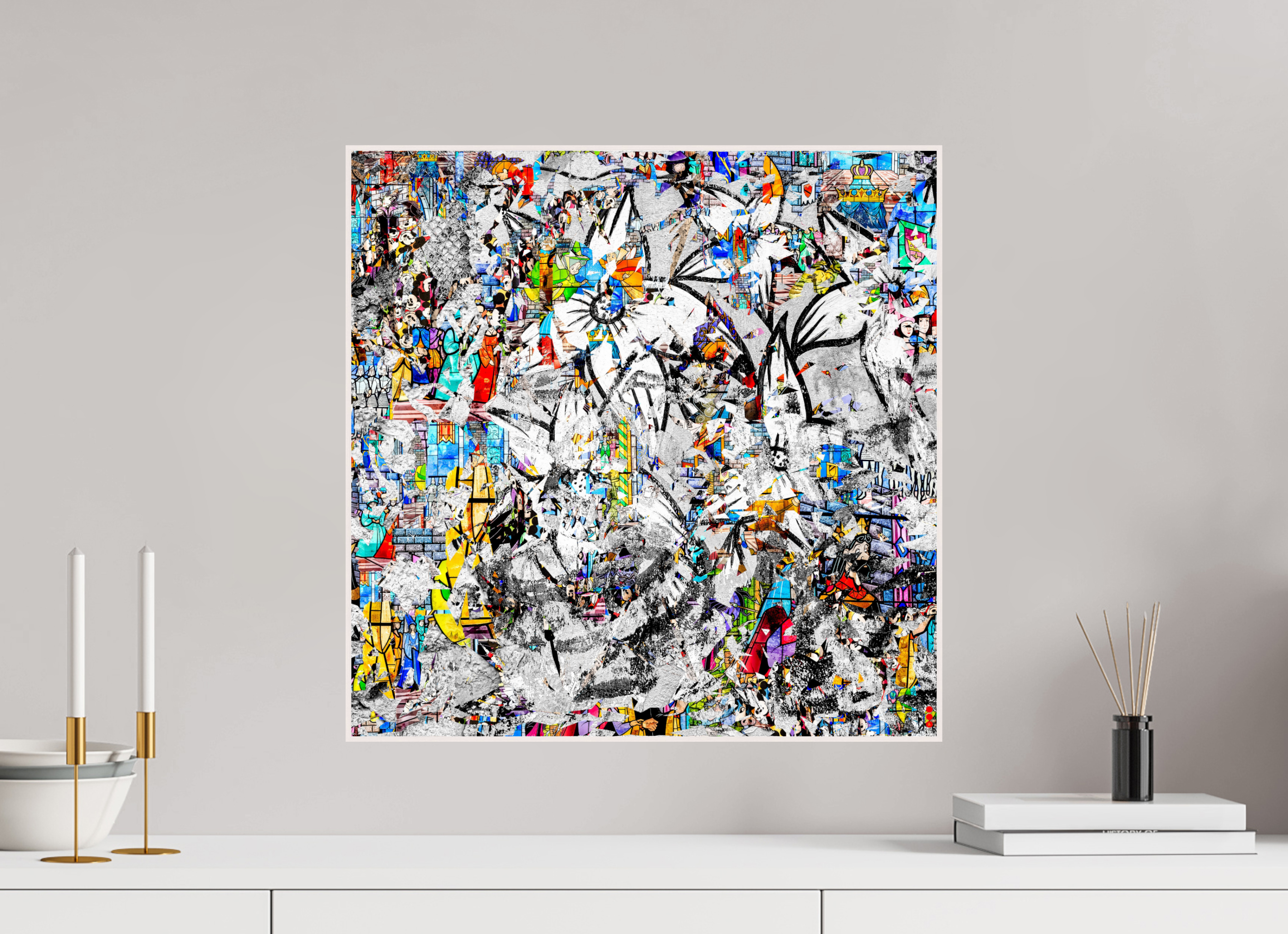 50 x 50 cm, Foto in ArtBox aus Massivholz Ahorn weiß RED³ SCSI Miraaj II