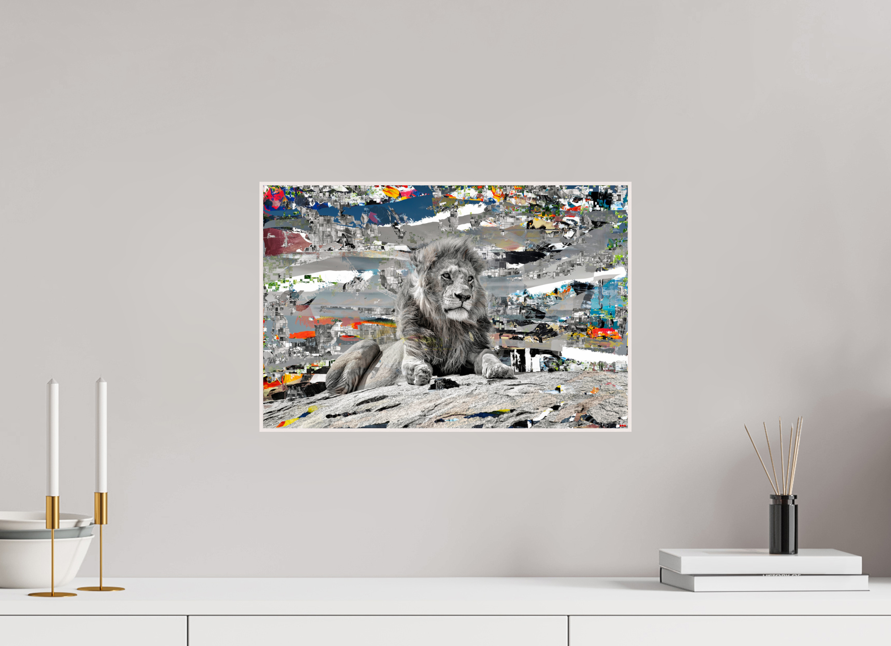 45 x 30 cm, Foto in ArtBox aus Massivholz Ahorn weiß RED³ WC Jabari I